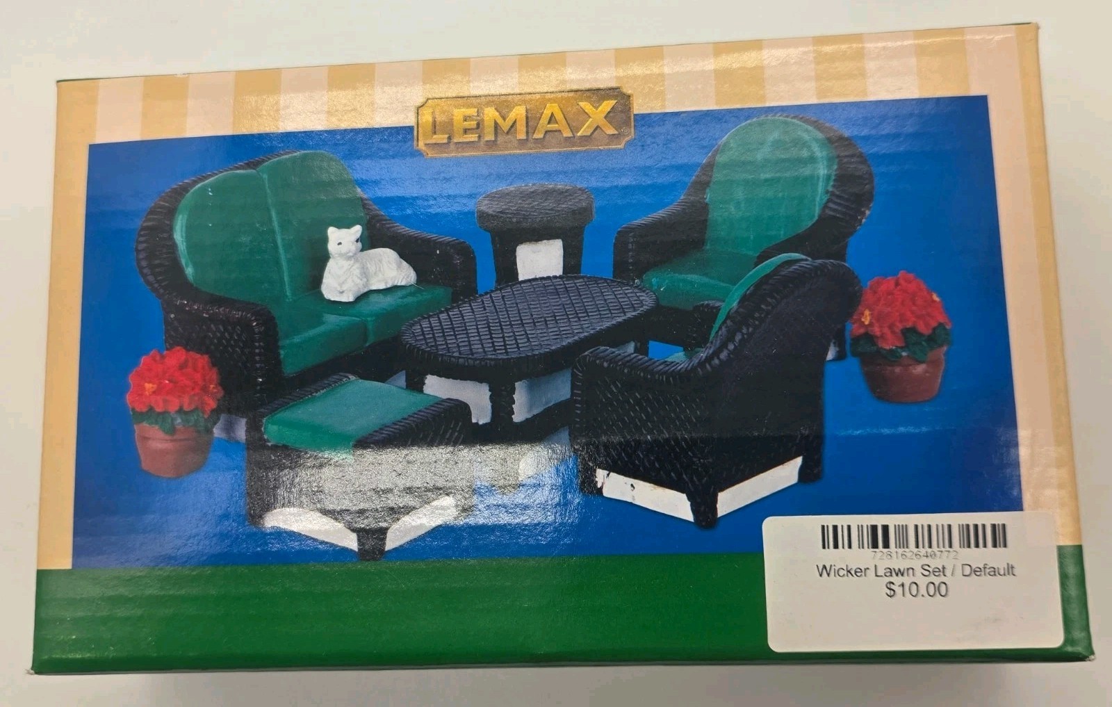 LEMAX – Wicker Lawn Set – Set of 8 – #64077 – Table Accent – 2016