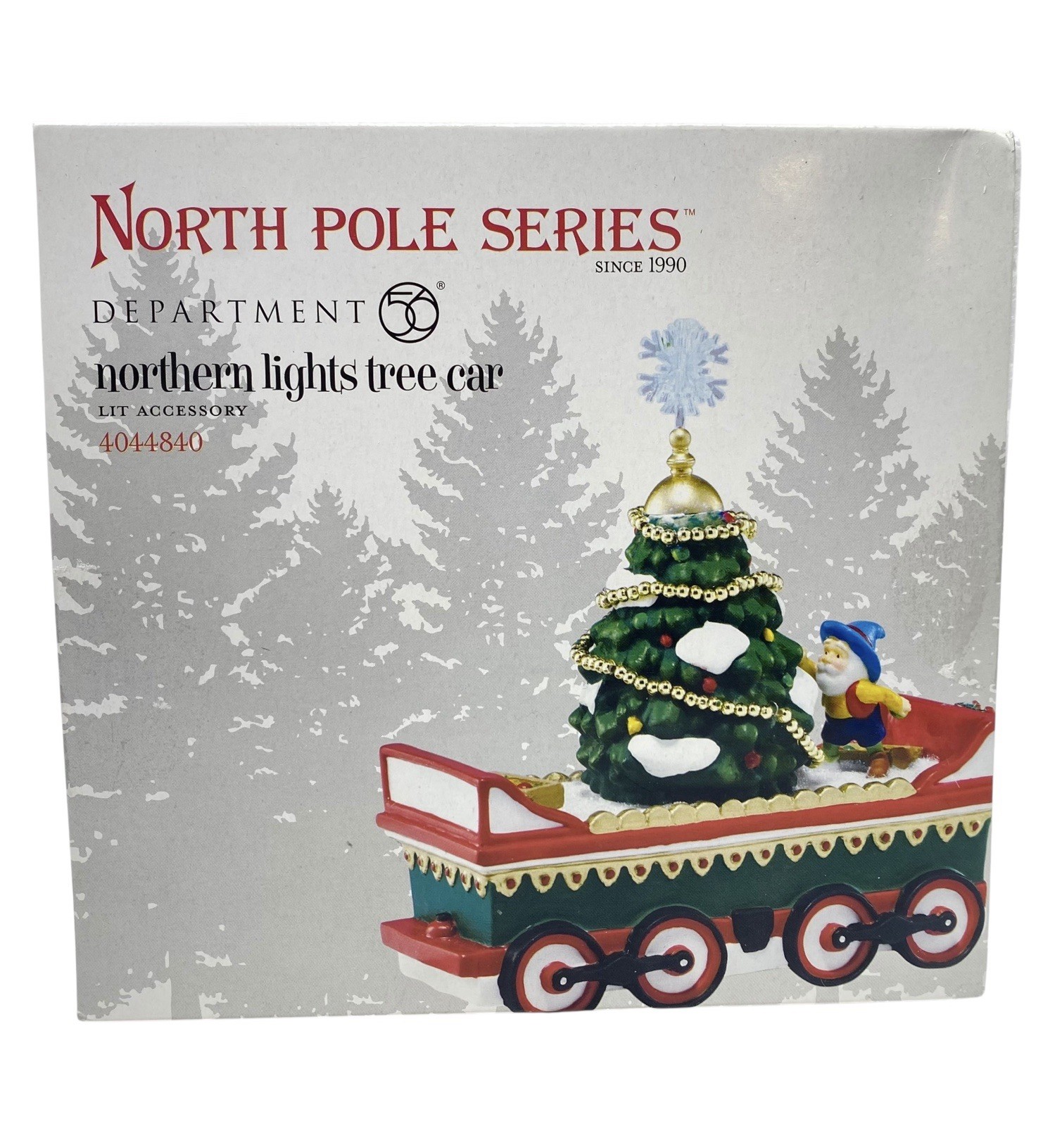 Dept 56 Northern Lights Tree Car North Pole 4044840 Elf Christmas Train 2015 new