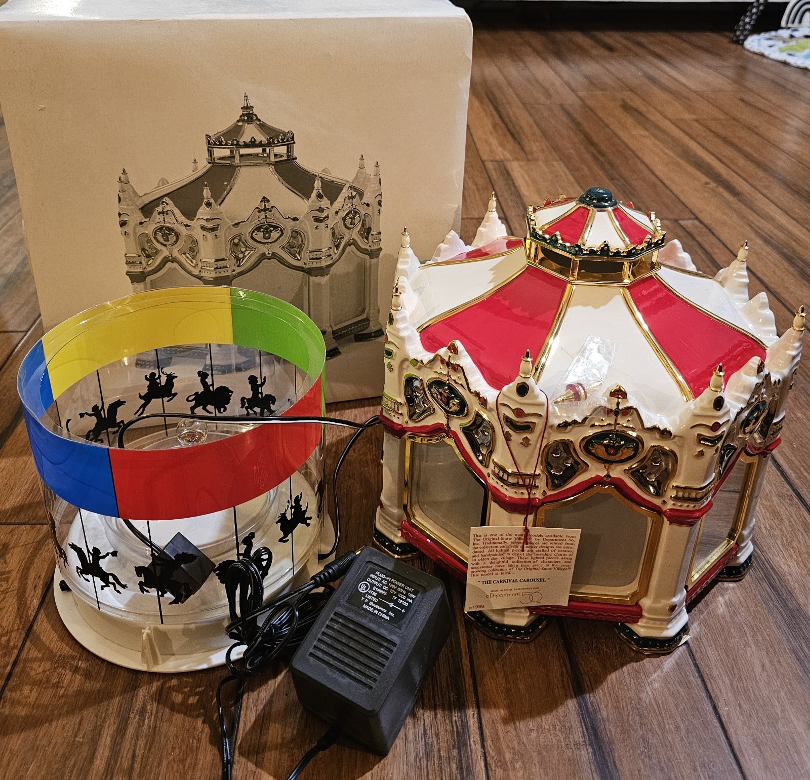 Vintage Department Dept 56 Carnival Carousel Snow Christmas Village New 54933