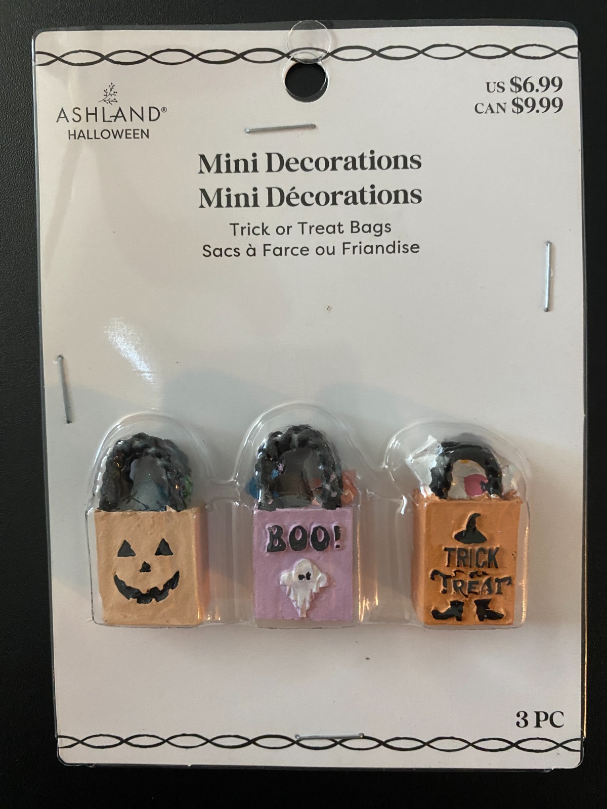 ASHLAND HALLOWEEN MINIATURES TRICK OR TREAT BAGS ~ SET OF 3 NEW IN PKG 2025