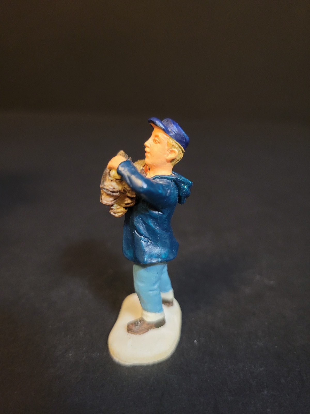 Lemax Christmas Village Town Boy Carrying Firewood Campfire Stack Wood