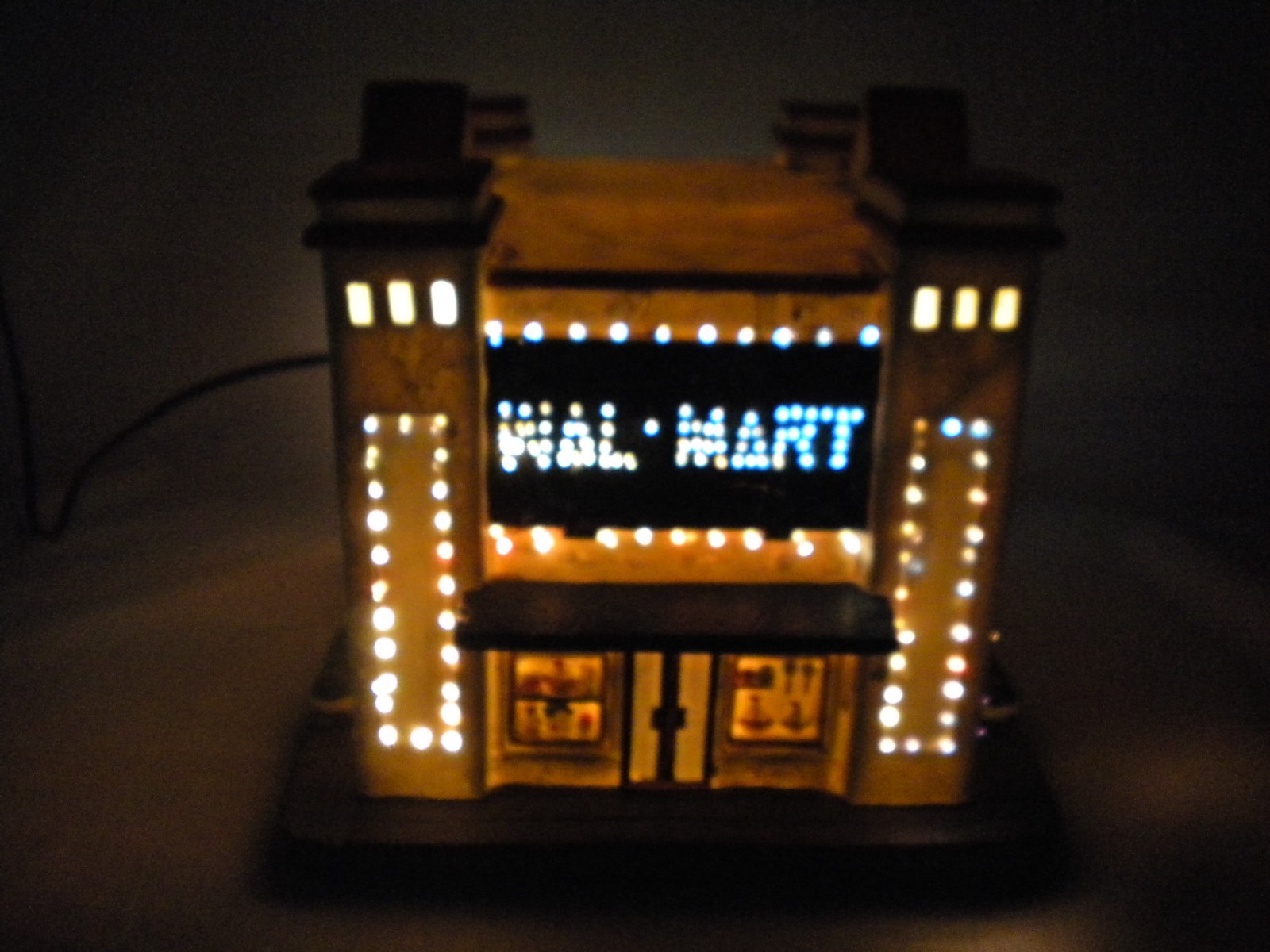 Walmart Store Fiber Optic Christmas Village Ceramic Building w/ Box TESTED WORKS