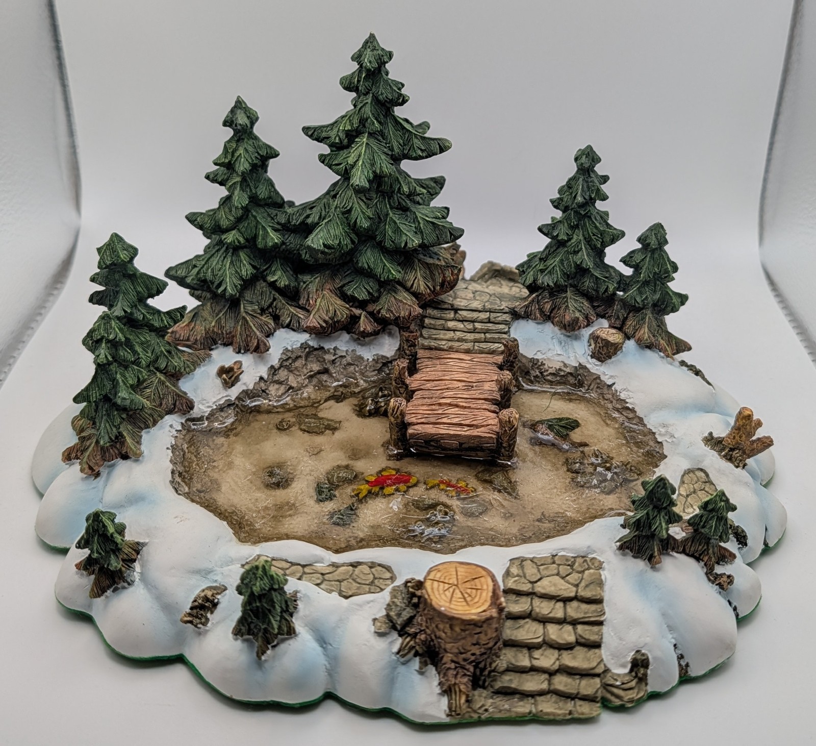 Dept 56 Village Pine Point Pond 52618 Christmas Table Accent Retired Boxed