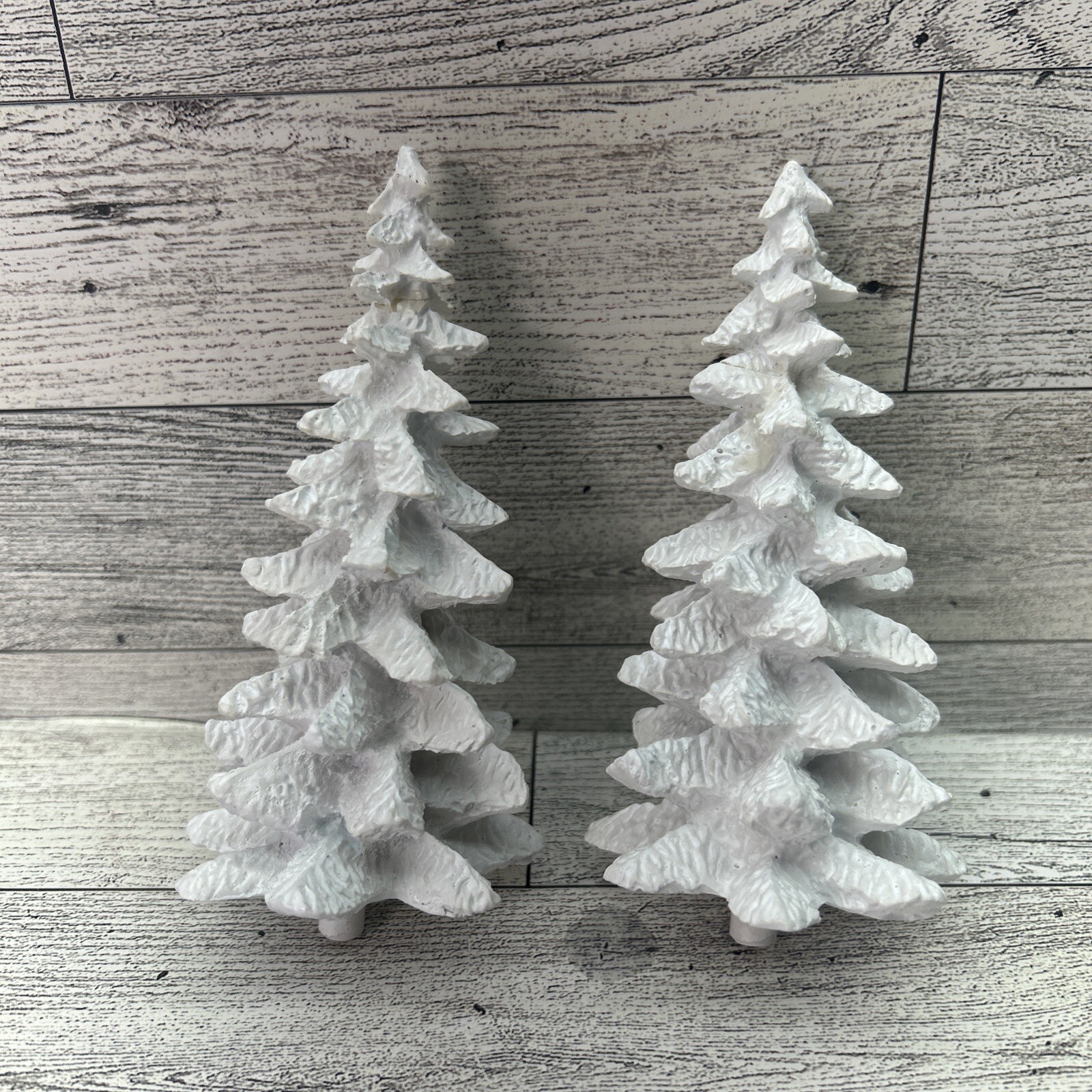 1997 Trendmasters Winter Wonderland Replacement 2 White Christmas Trees 5.5”