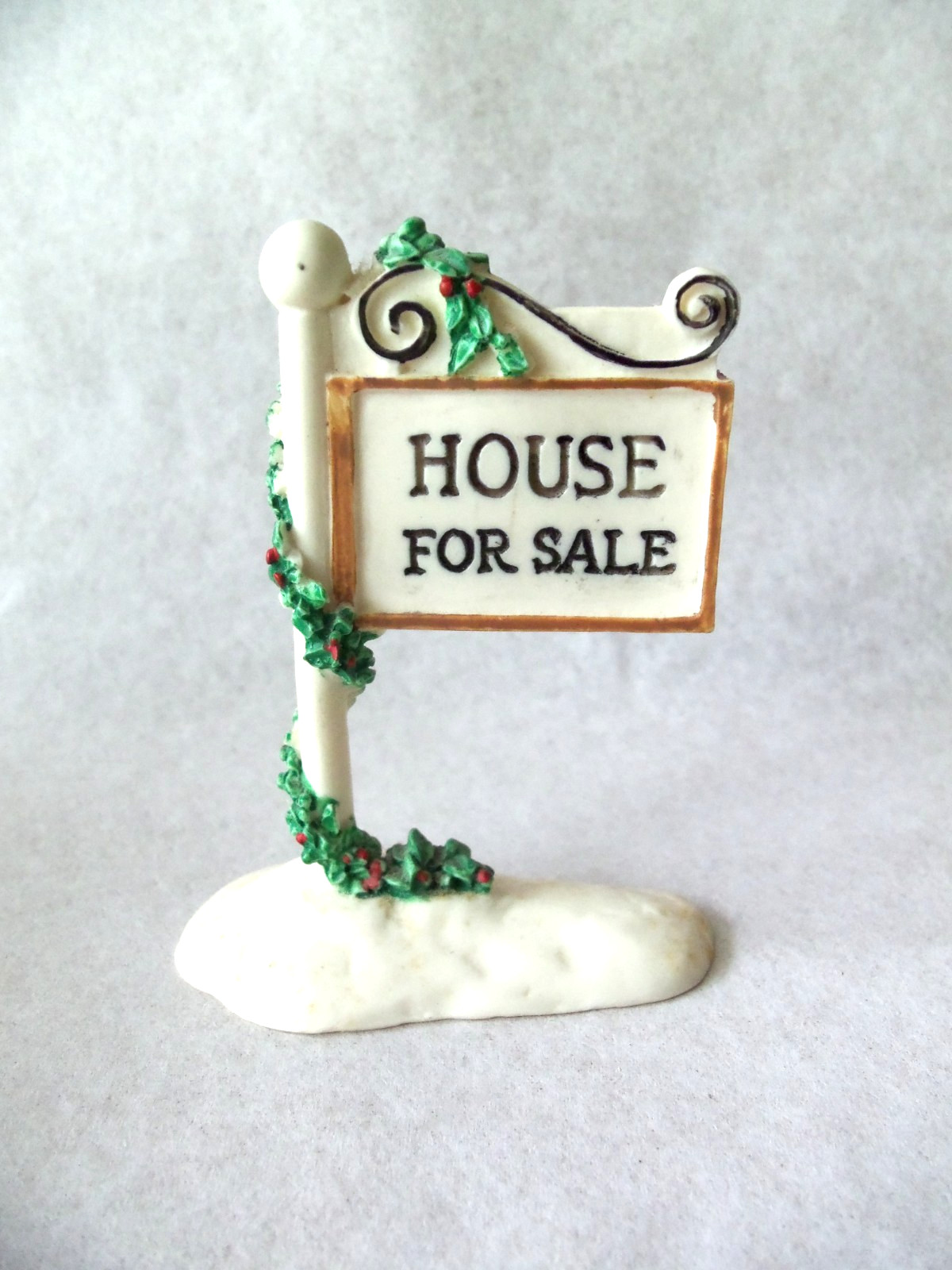 Vtg House For Sale Sign Christmas Village Accessory! TAIWAN! PLASTIC! TWO SIDED