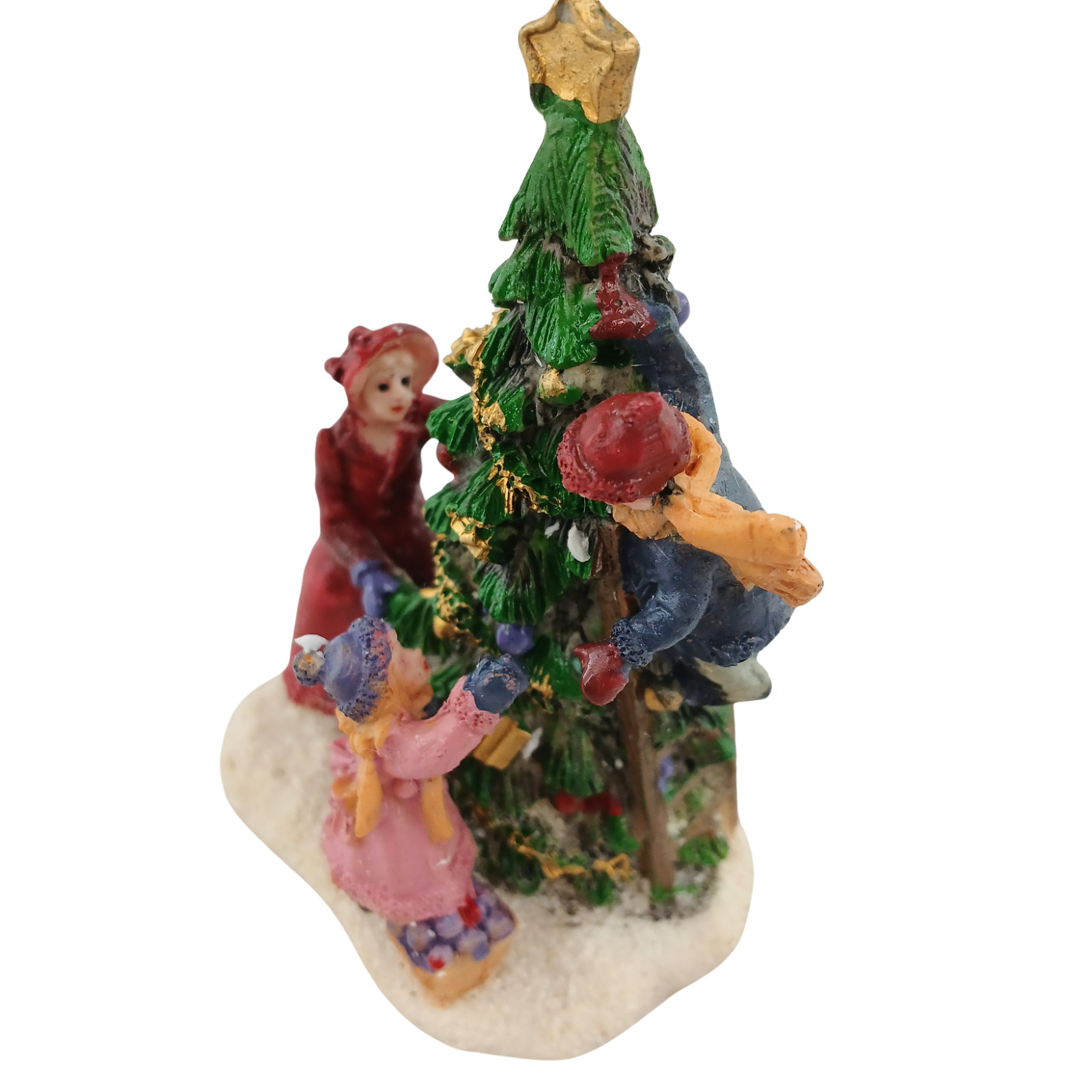 Holiday Time Victorian Family Decorating Christmas Tree Figurine 3.5″ w/ Box