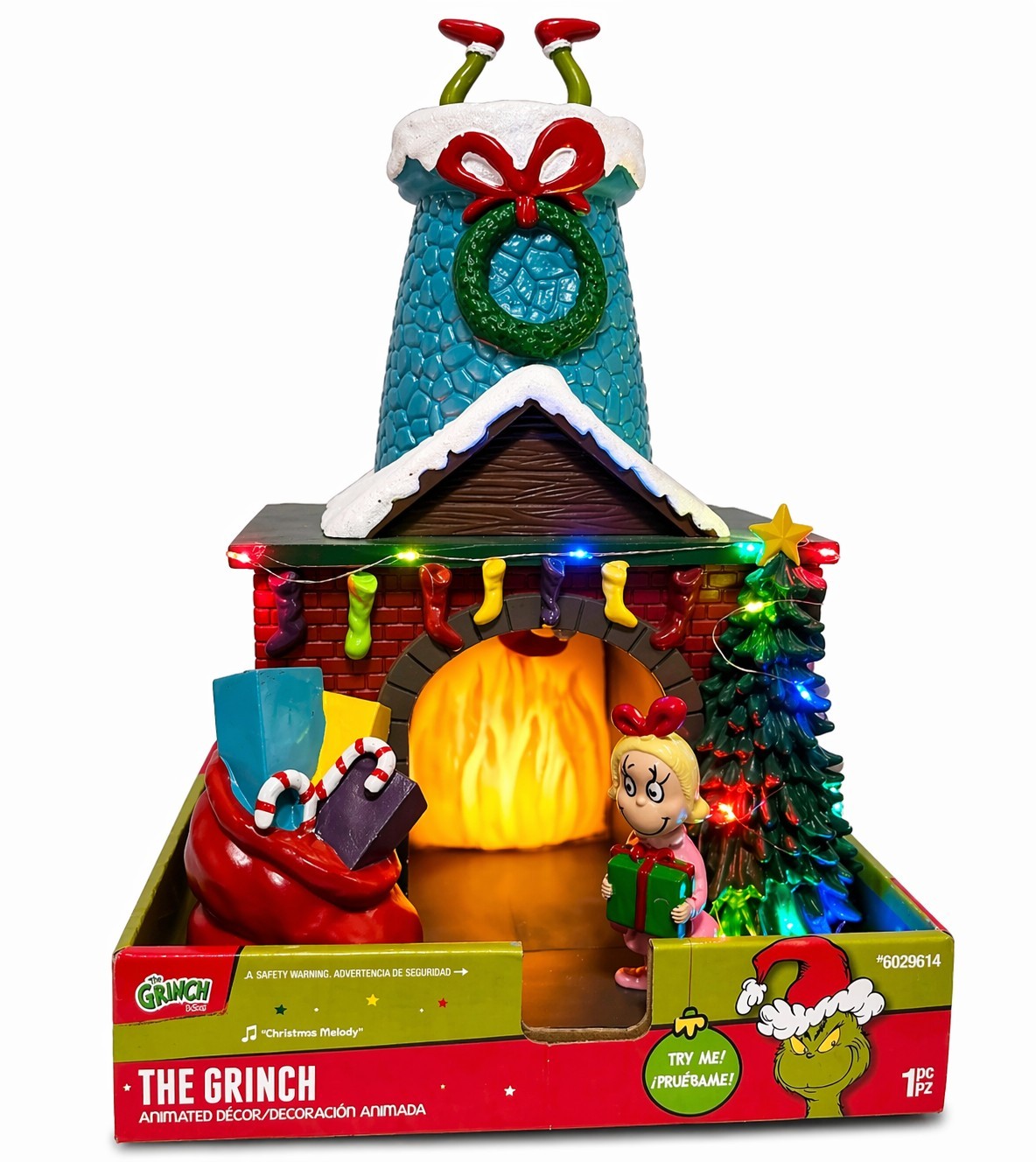 Gemmy How The Grinch Stole Christmas Light Up Animated Musical Village Building