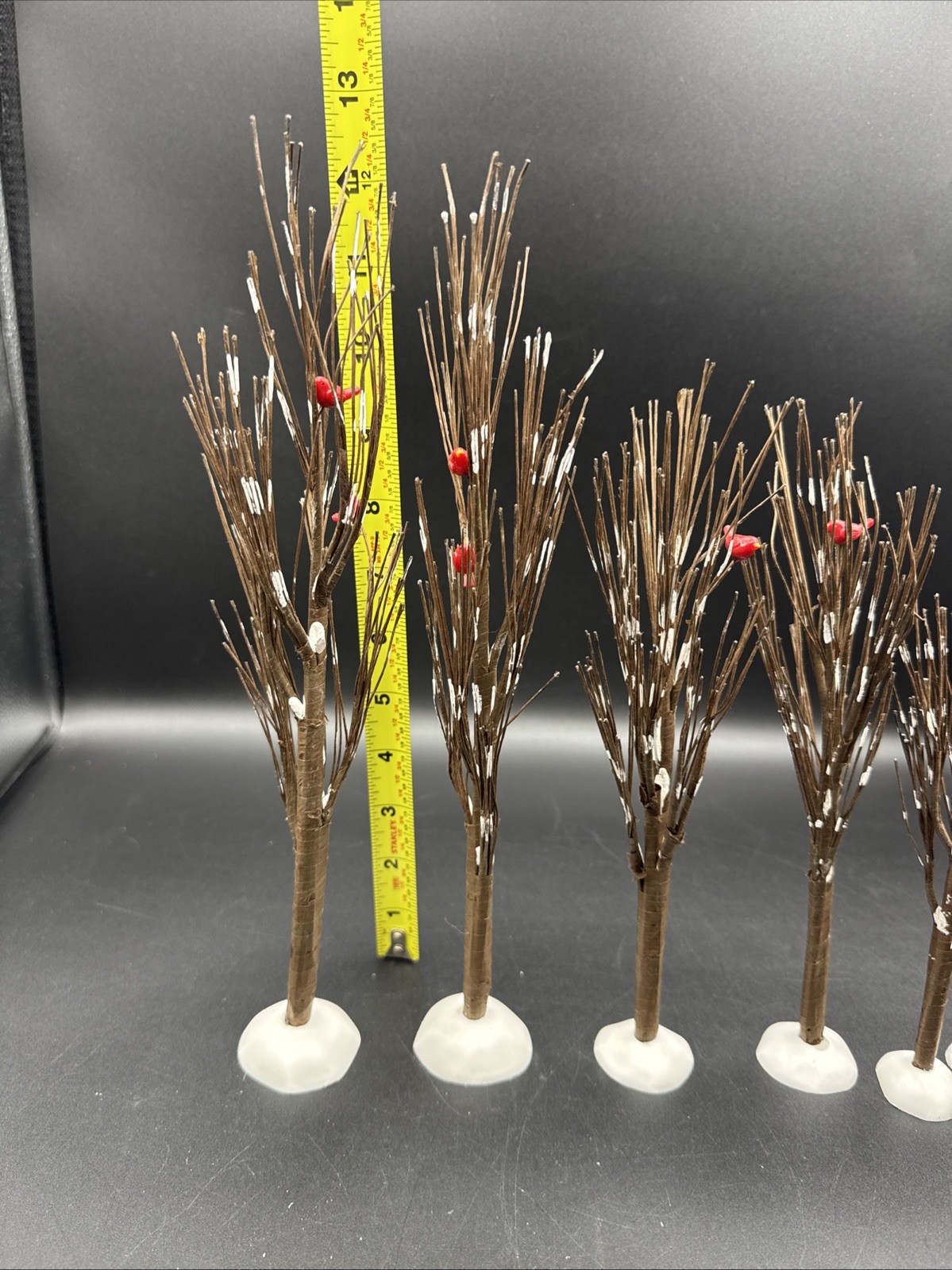 Department 56 Bare Branch Trees Cardinals Set of 6 52623 Christmas Decor Village