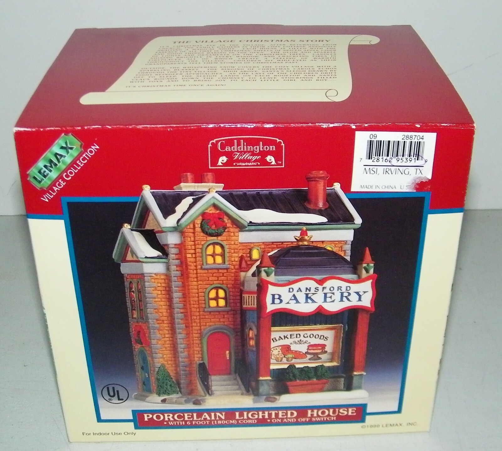 Lemax Lighted House-Vintage 1999 Dansford Bakery-Caddington Series #95391 NEW
