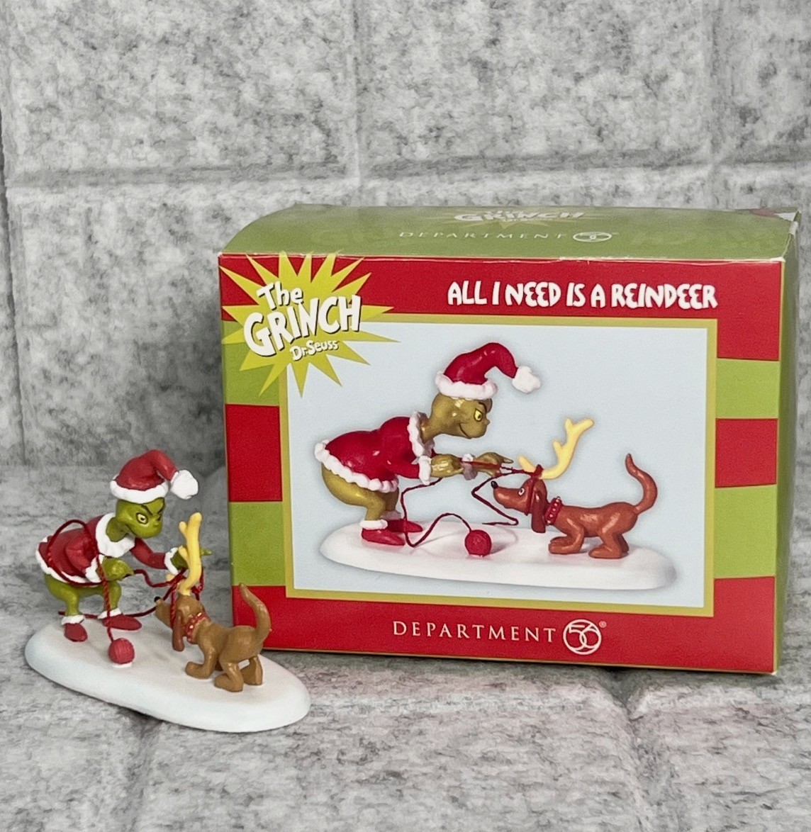 Dept 56 Dr. Seuss The GRINCH “All I Need is a Reindeer” – NEW