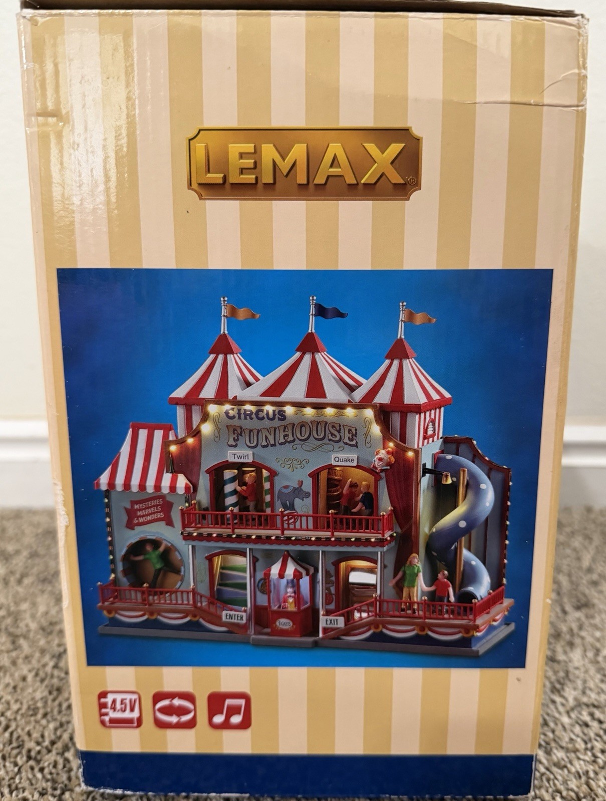 NIB Lemax Circus Funhouse Holiday Village Carnival Animated With Sound READ