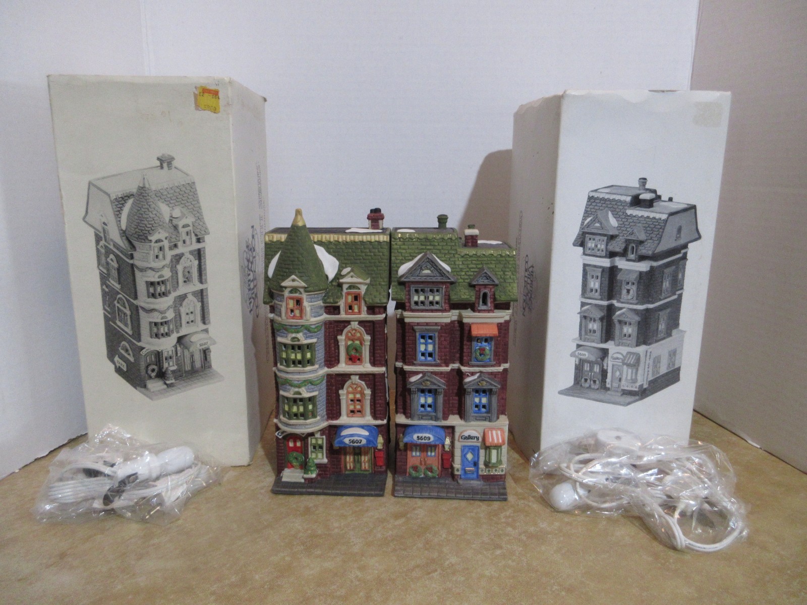Dept. 56 Christmas In The City 1989 Two Park Avenue Townhouses 5607 & 5609