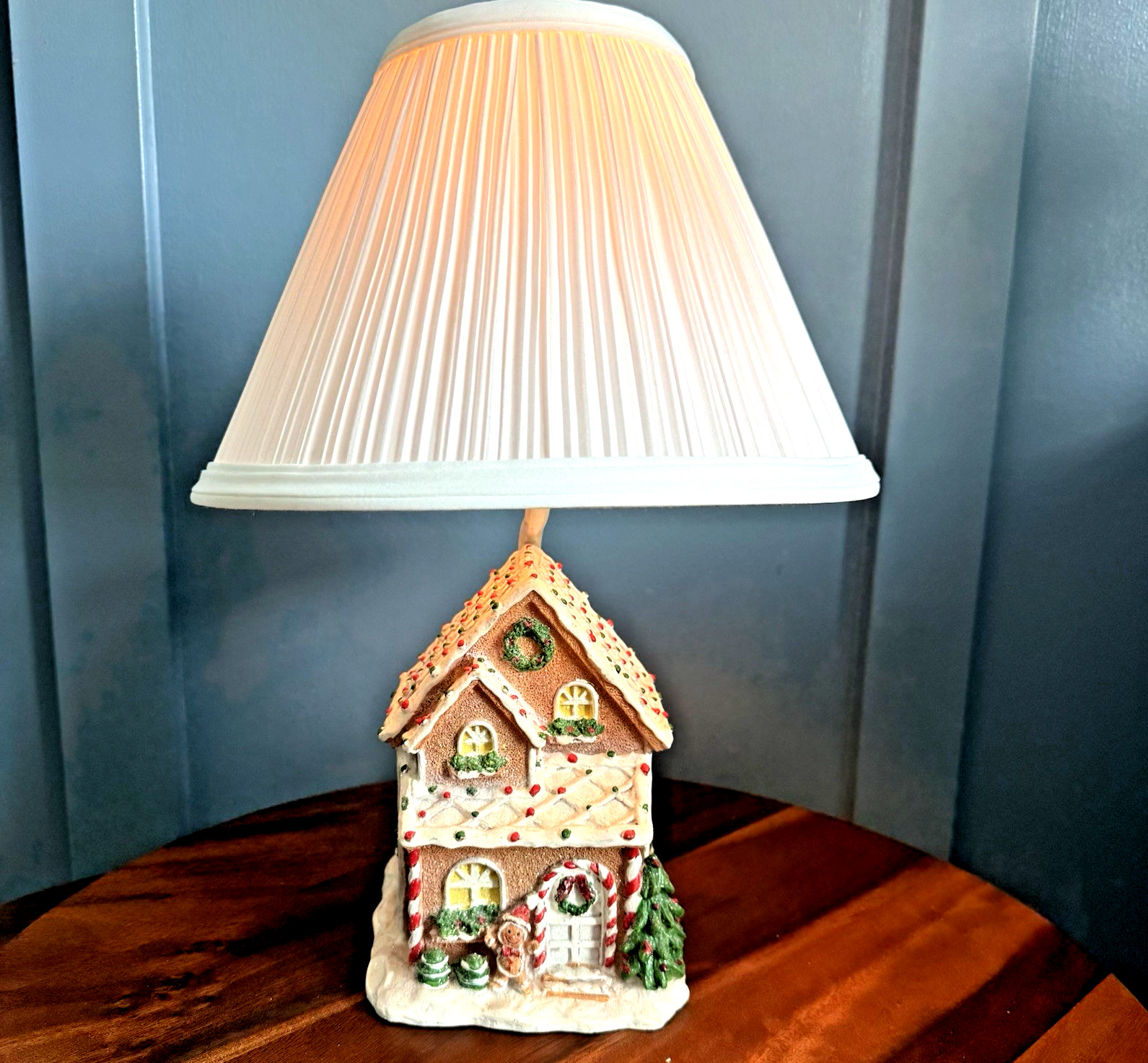 Vintage Gingerbread House Accent Lamp Christmas Village Nightlight 14″ F/W