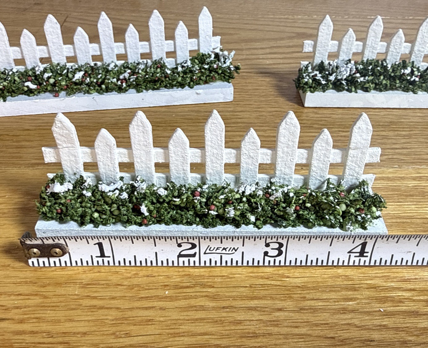 Christmas Village Picket Wood Fence Taiwan 3 Pieces