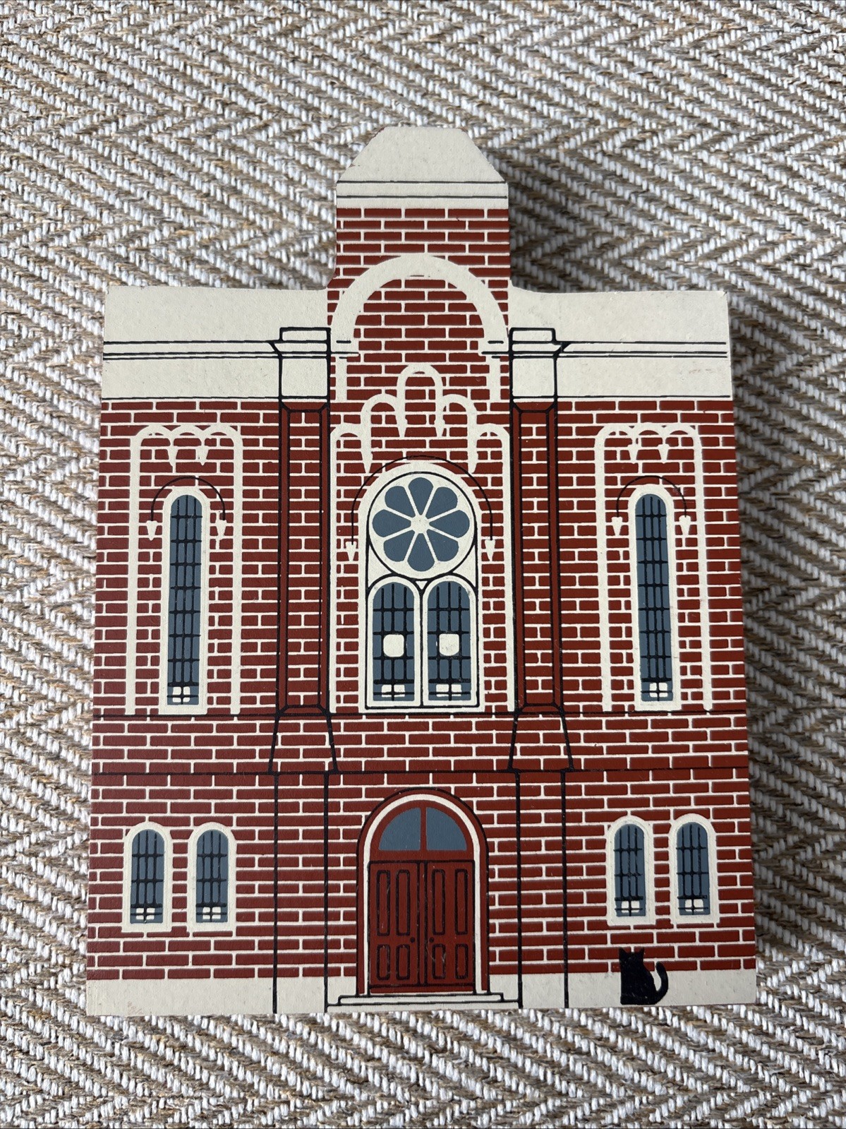 Cat’s Meow Village FIRST BAPTIST CHURCH Wooden Shelf Sitter