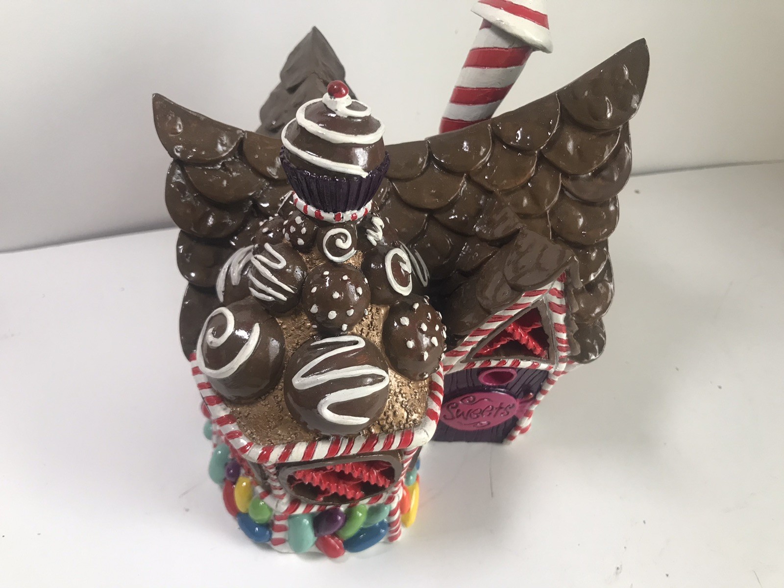 Vintage Village Candy Shop Ceramic Votive Tealight Candle Holder Xmas house