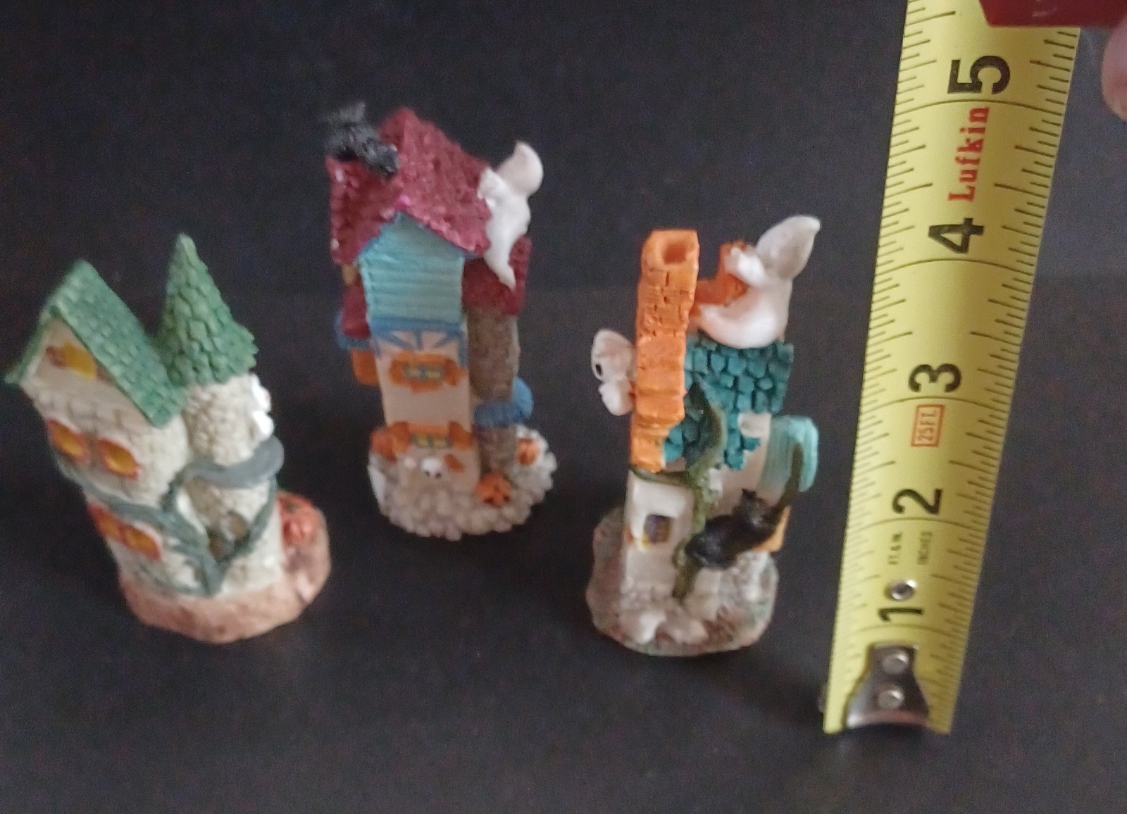 Set Of 3 Vintage Halloween Village Houses slim Accessories Halloween Decor
