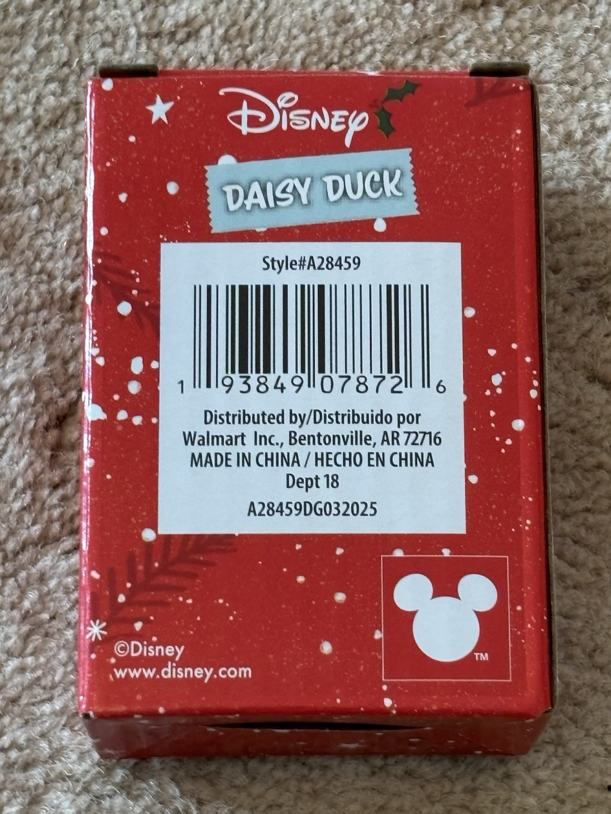 NEW, Ruz Disney Daisy Duck Presents Christmas Village Figure Decorative 2” Mini