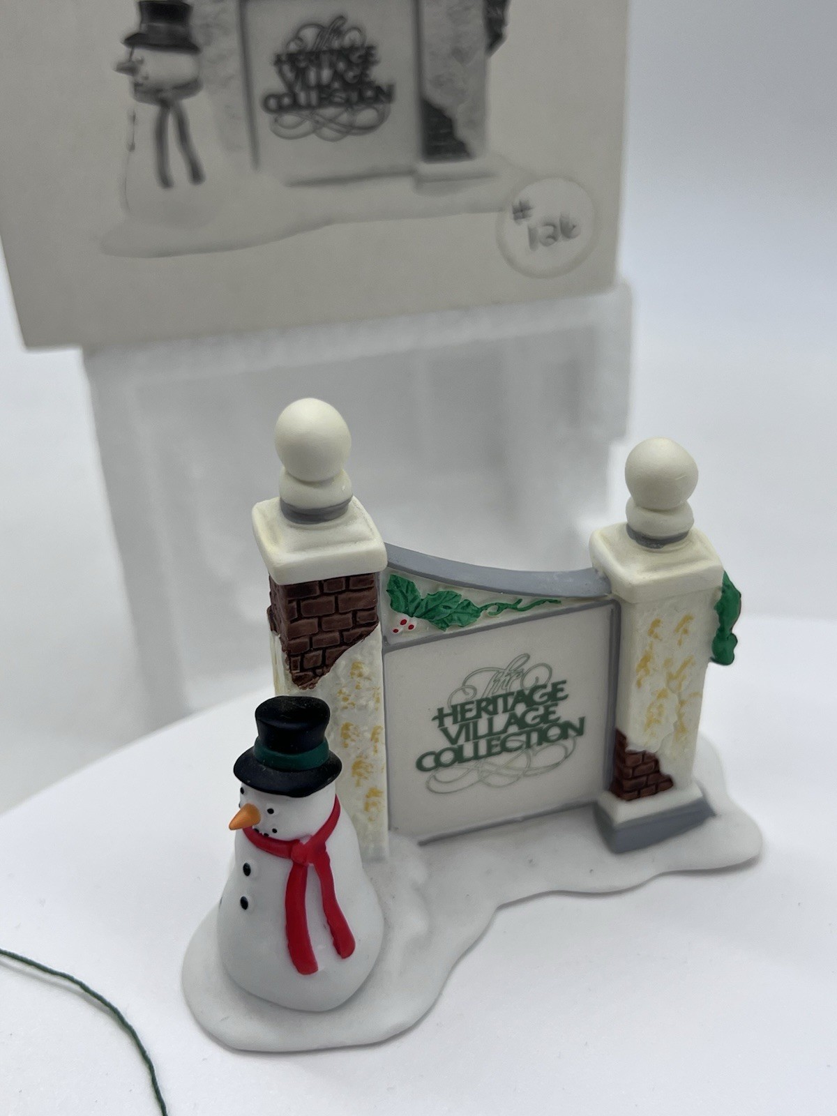 Dept 56 Dickens Village – Village Sign With Snowman 55727 with Box