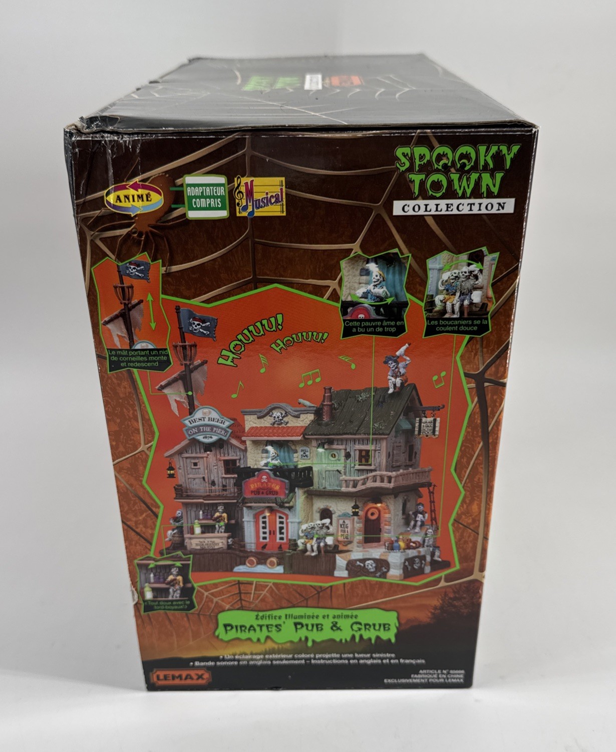 Lemax 2008 Spooky Town PIRATES PUB & GRUB Halloween Village House Retired READ