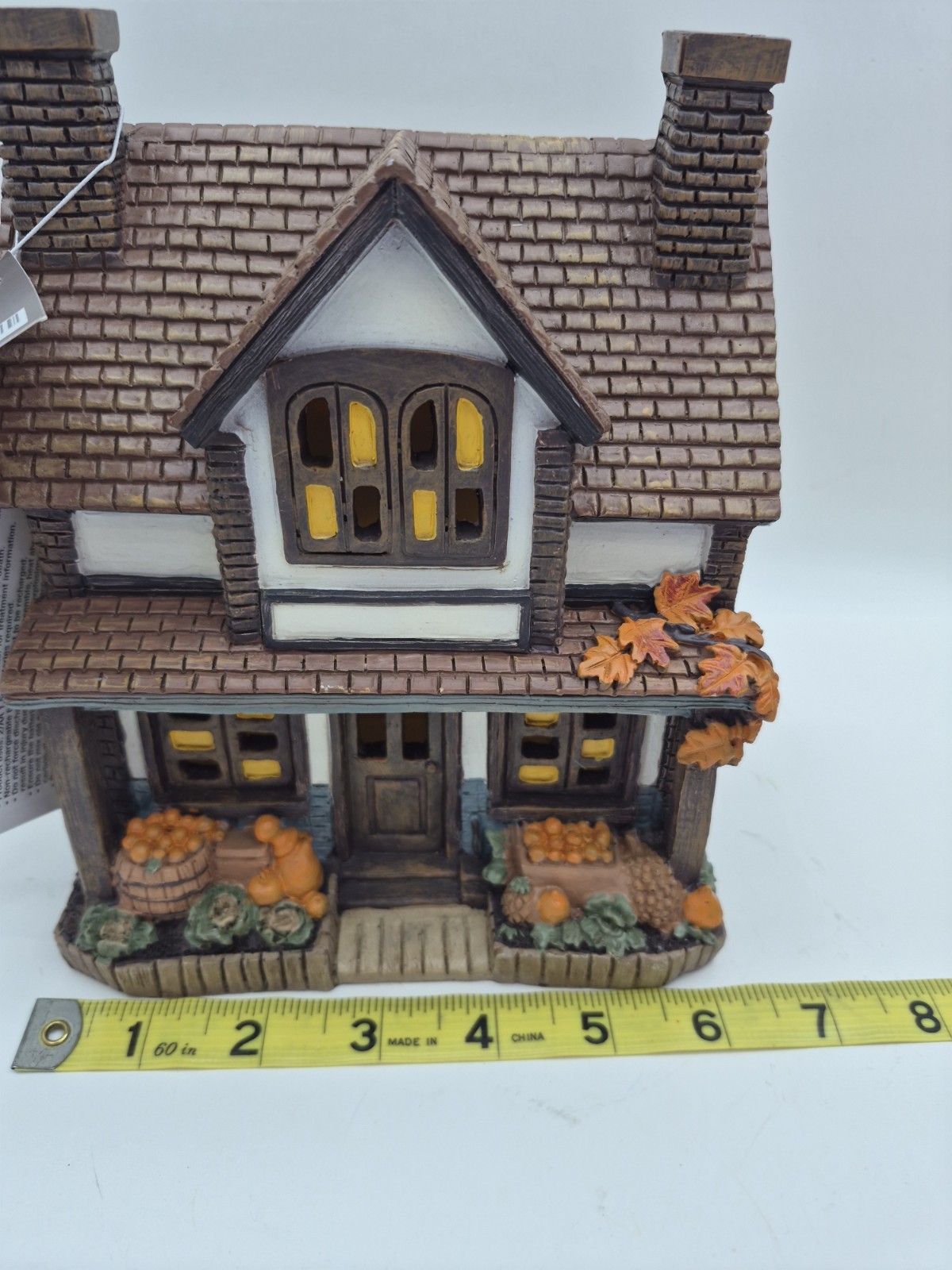 Hobby Lobby Cozy Fall Cottage House Light Up Pumpkins Brown 7.5in Tall