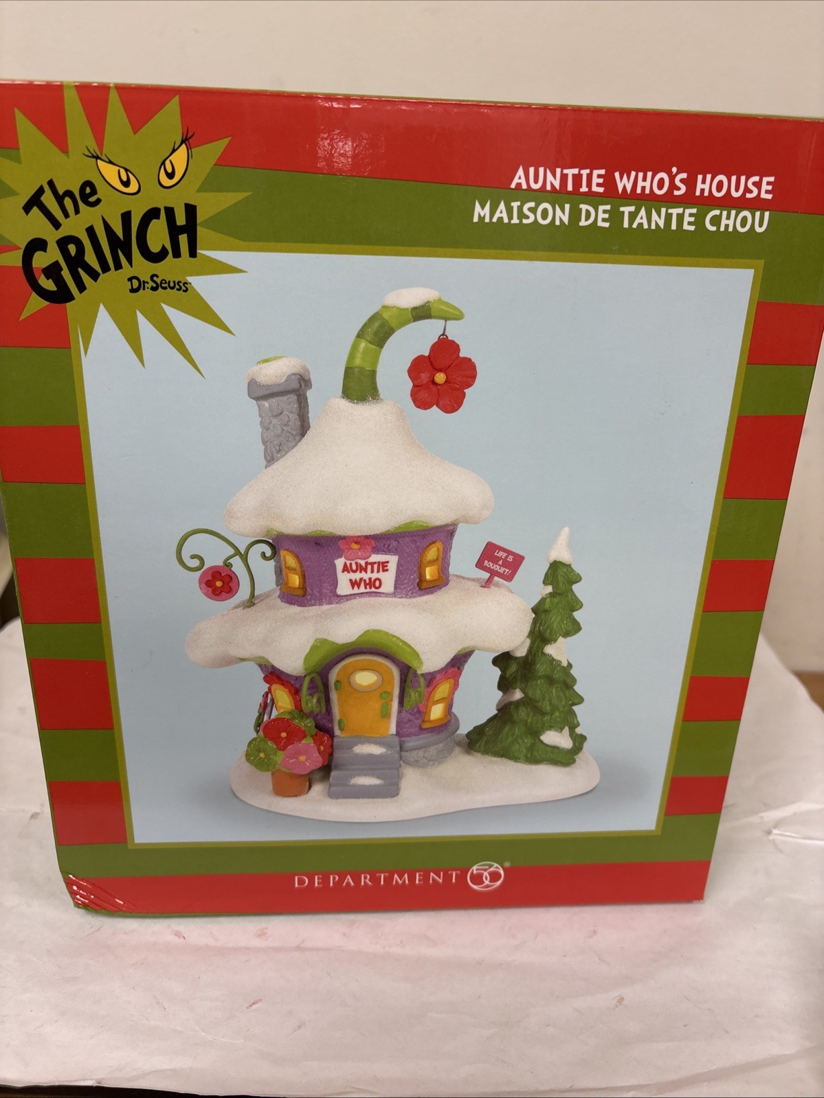 Dept 56 AUNTIE WHO’S HOUSE Grinch Village 6013651 BRAND NEW 2025