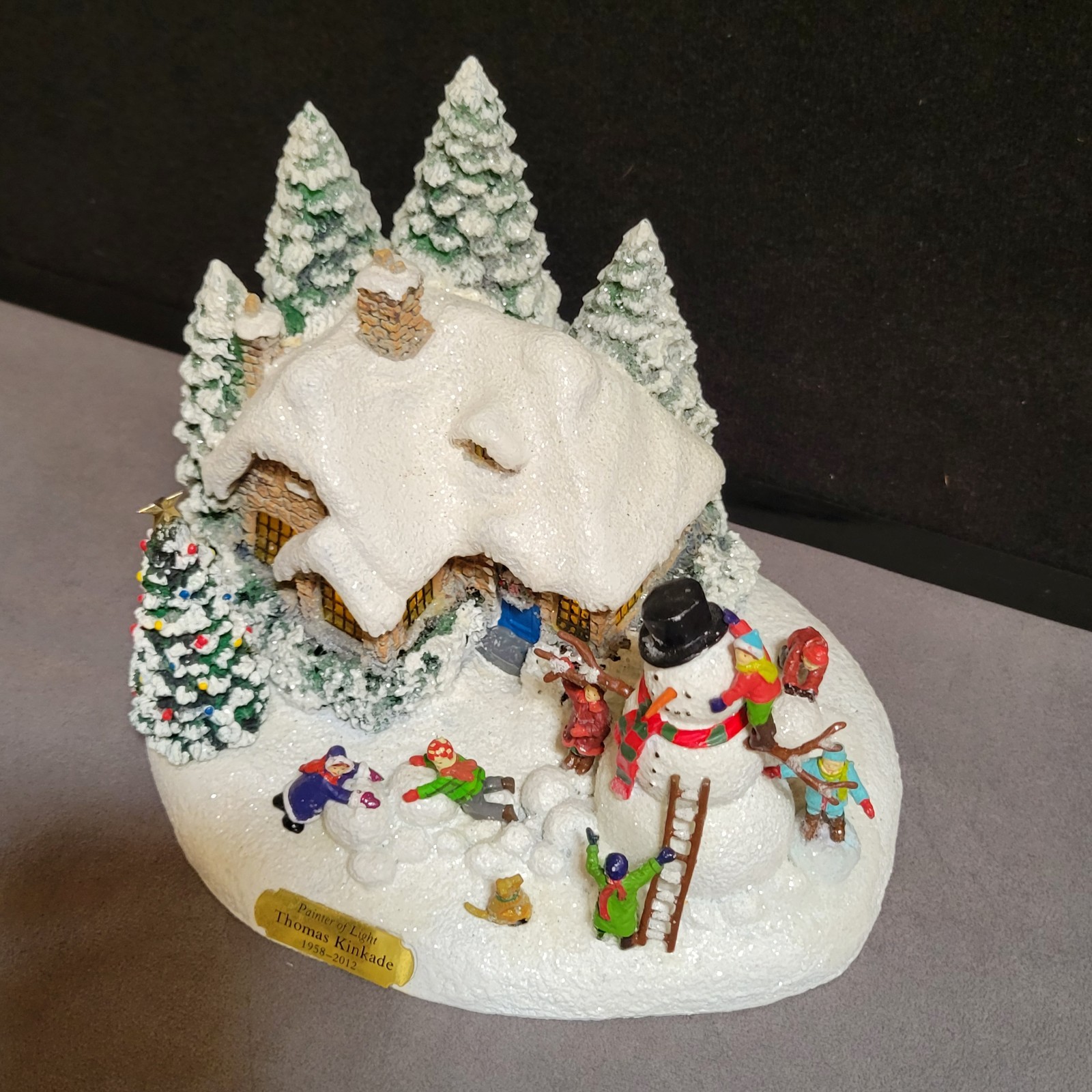*Thomas Kinkade Painter Of Light Everett’s Cottage Lights Christmas Village FLAW