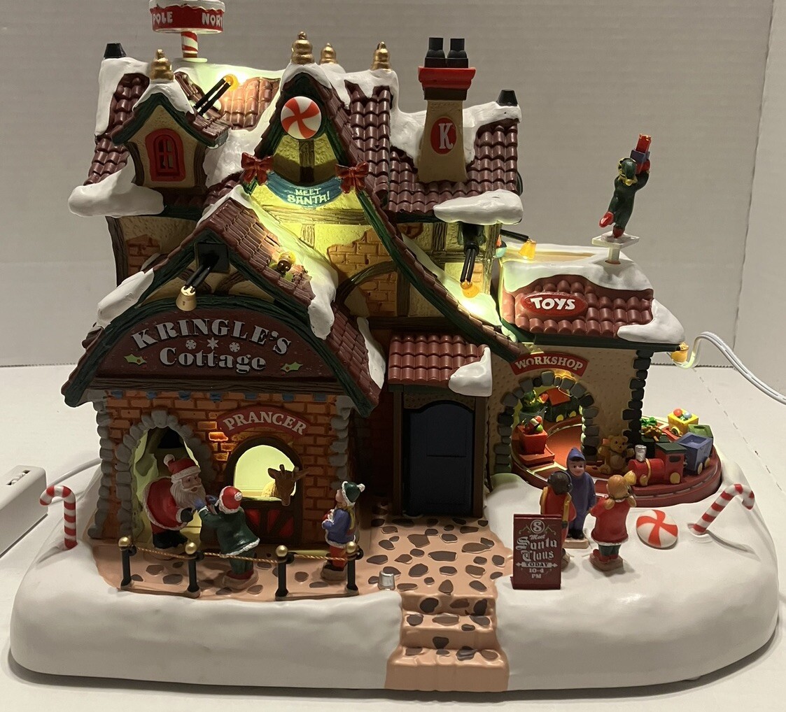 Lemax Christmas Village Kringles Cottage Santa North Pole Please Read