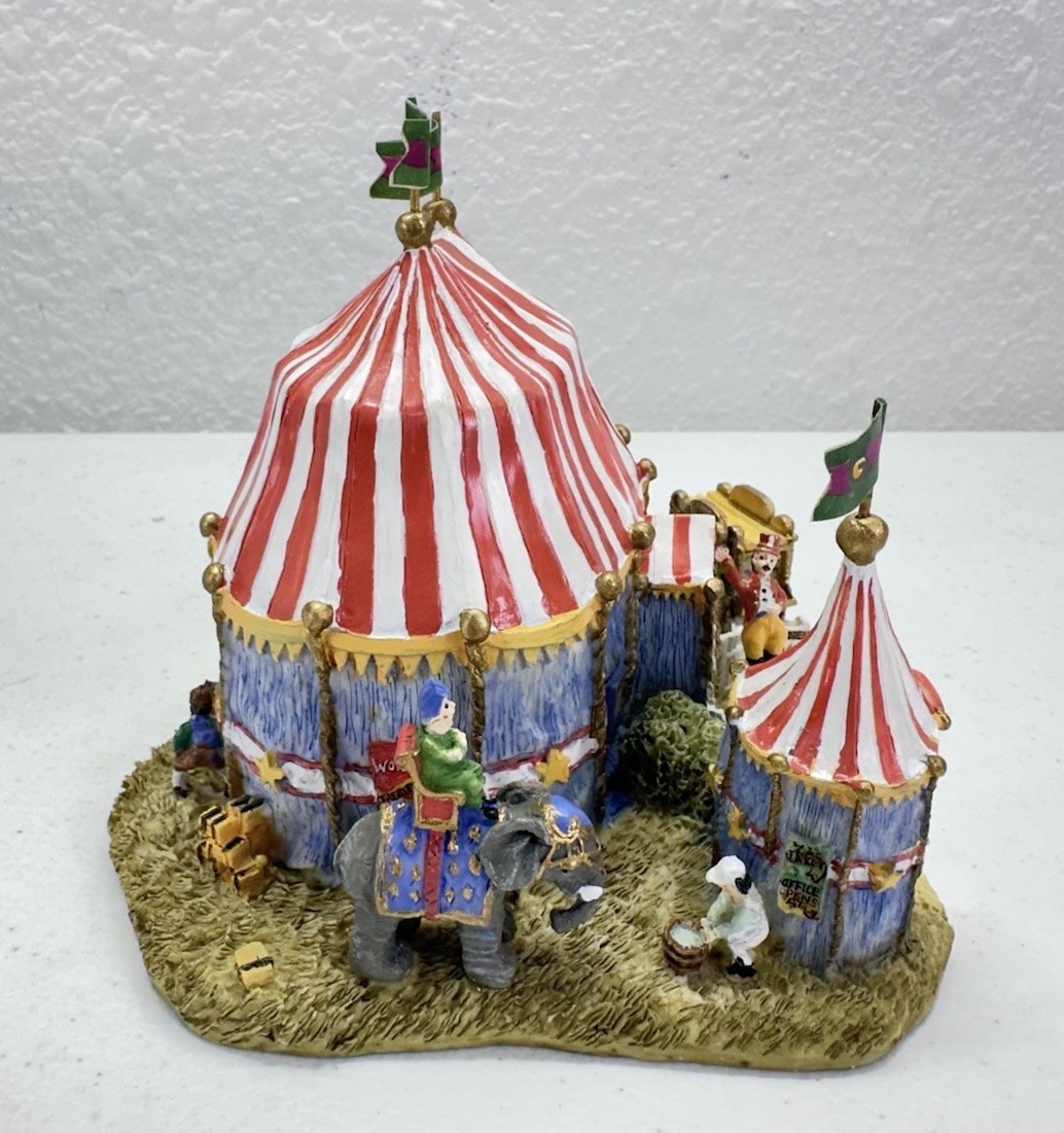 AMERICANA COLLECTION CIRCUS BIG TOP OF LIBERTY FALLS CERAMIC HOUSE WITH BOX 1998