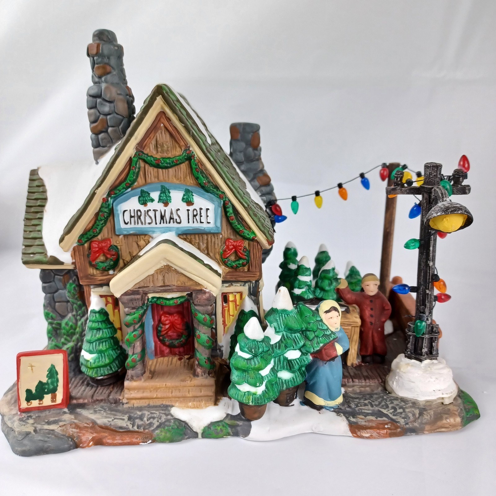 Victorian village collectibles 2001 Christmas Village Tree Seller Farm Stand