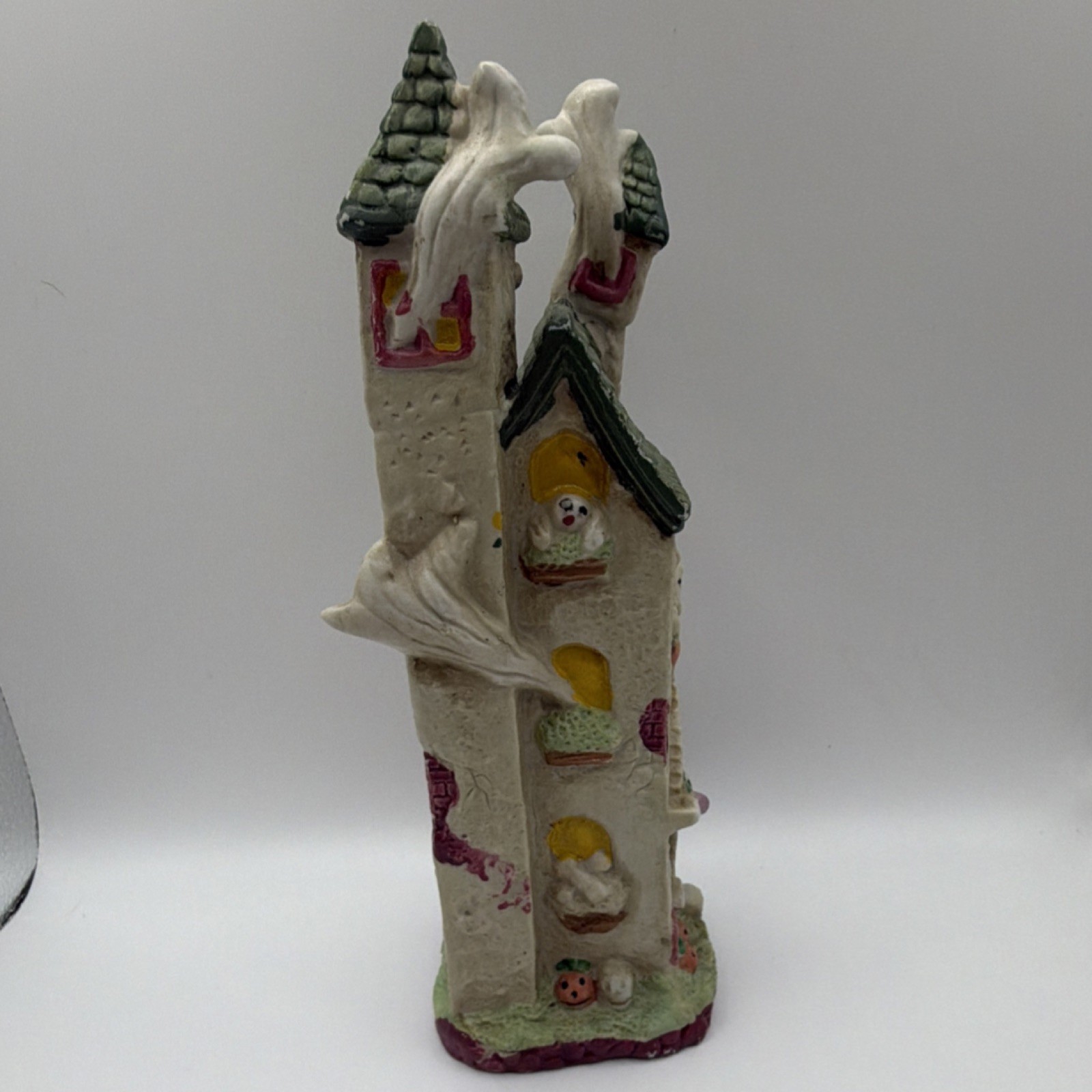 Ceramic & Porcelain Painted Halloween Haunted House Village Figurine Multicolor