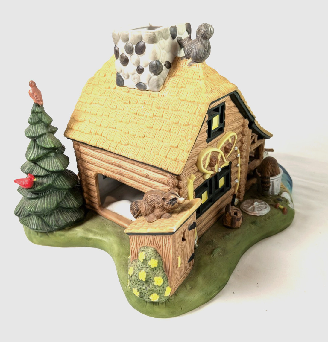 Partylite Gone Fishin’ Tealight House P7305 Fishing Cabin Village Scene Vintage