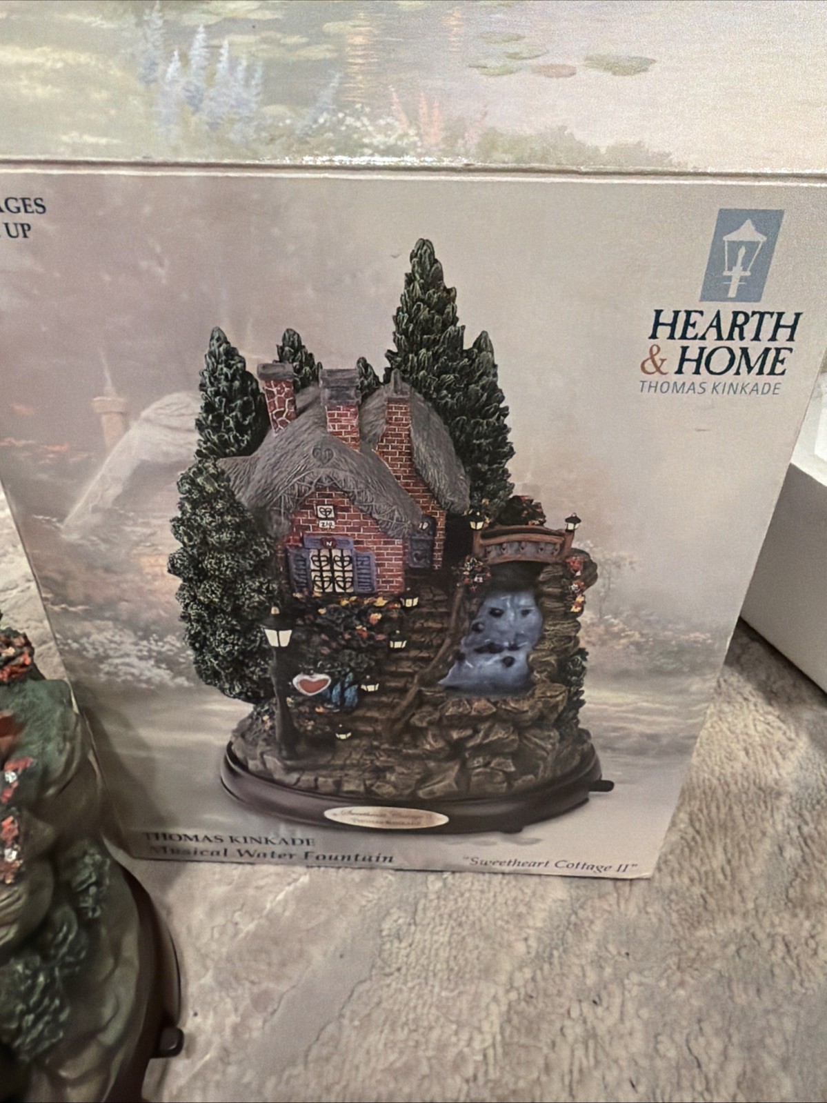 Thomas Kinkade musical water Fountain Sweetheart Cottage II Tabletop Waterfall