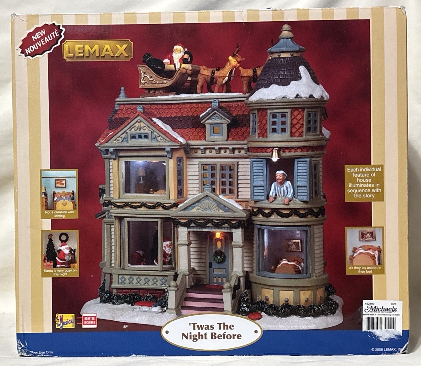 Lemax Twas The Night Before Christmas Village w/Sights & Sounds #55922 House