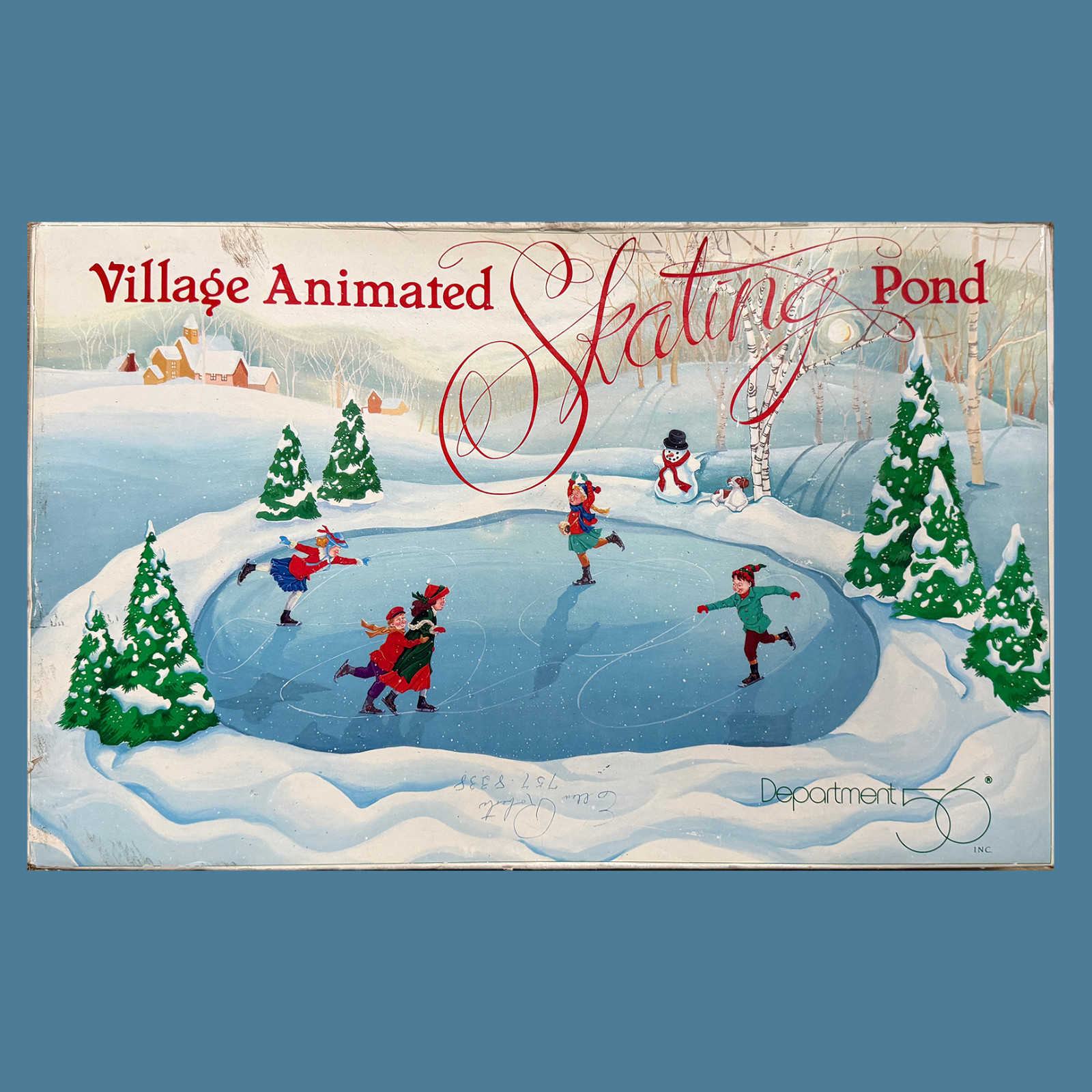 Vintage Dept 56 Village Animated Skating Pond #5229-9, w/Orig.Box.