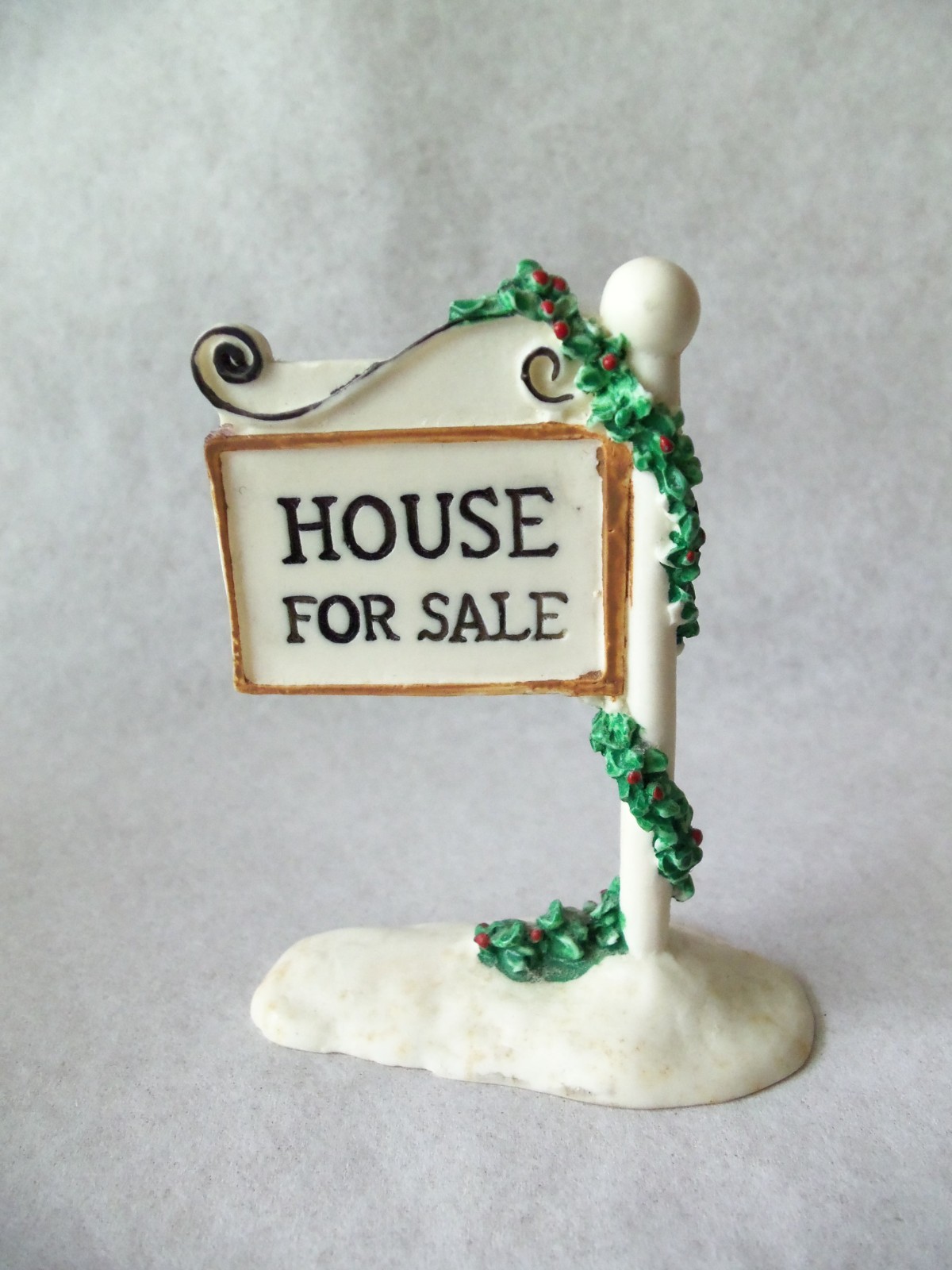 Vtg House For Sale Sign Christmas Village Accessory! TAIWAN! PLASTIC! TWO SIDED