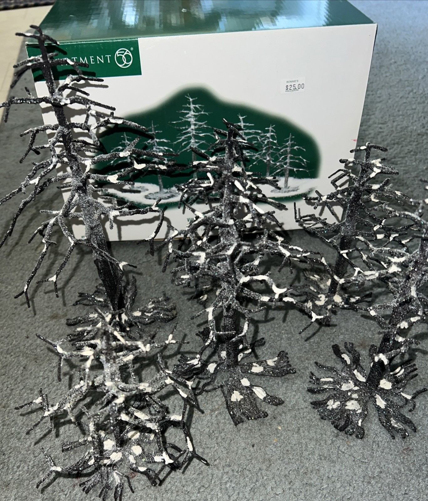 Department 56 Metal Bare Branch Trees Set of 6 Christmas Village W/ Box 5652931