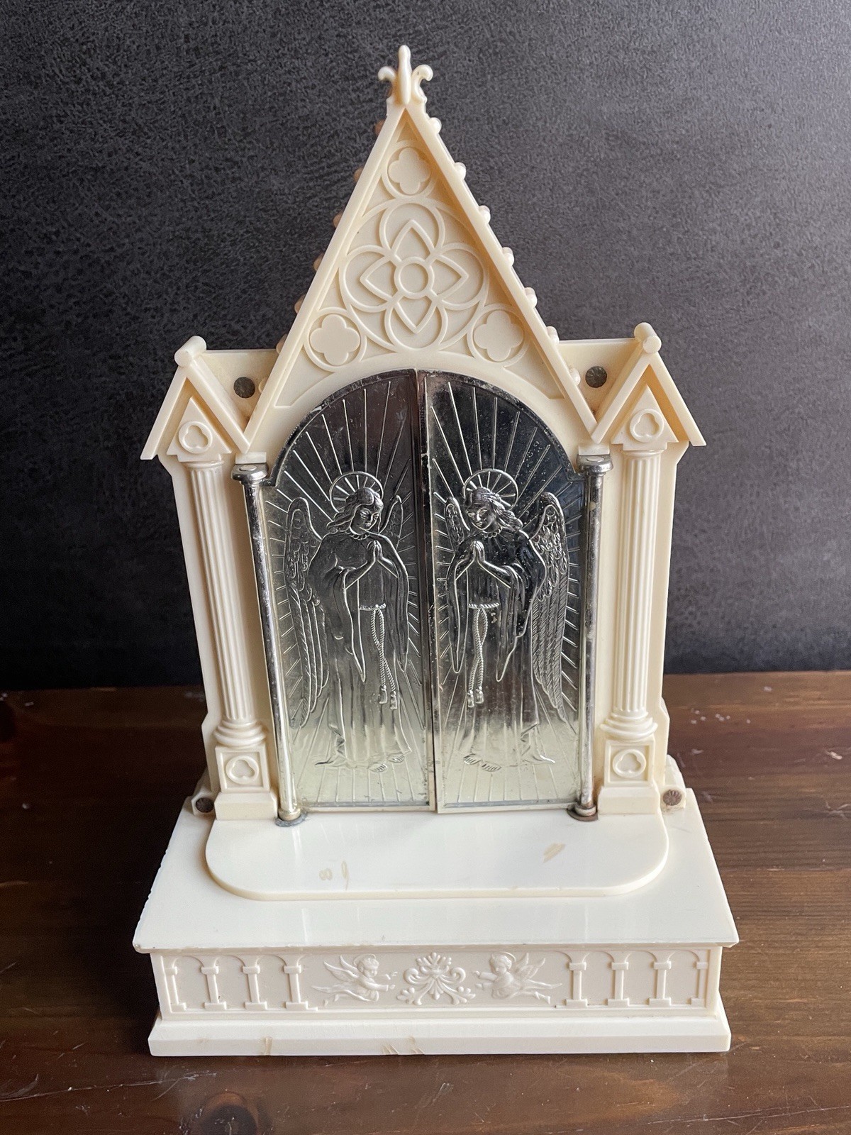 Vtg. 50’s Raylite Electric Corp Musical Church Cathedral Mary Jesus Silent Night