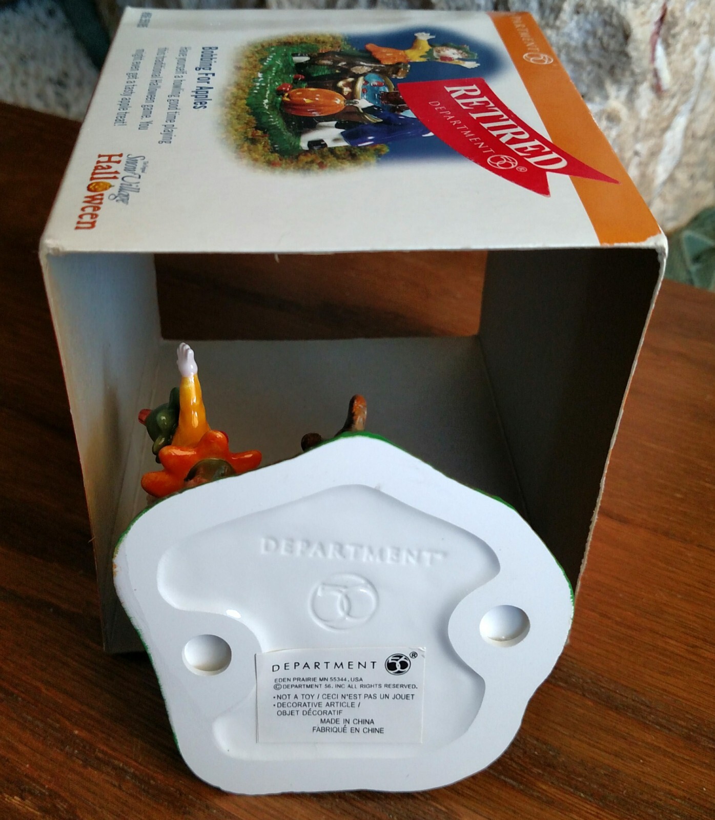 Bobbing For Apples #55185 Halloween Snow Village Department 56 -BUYER GUARANTEE