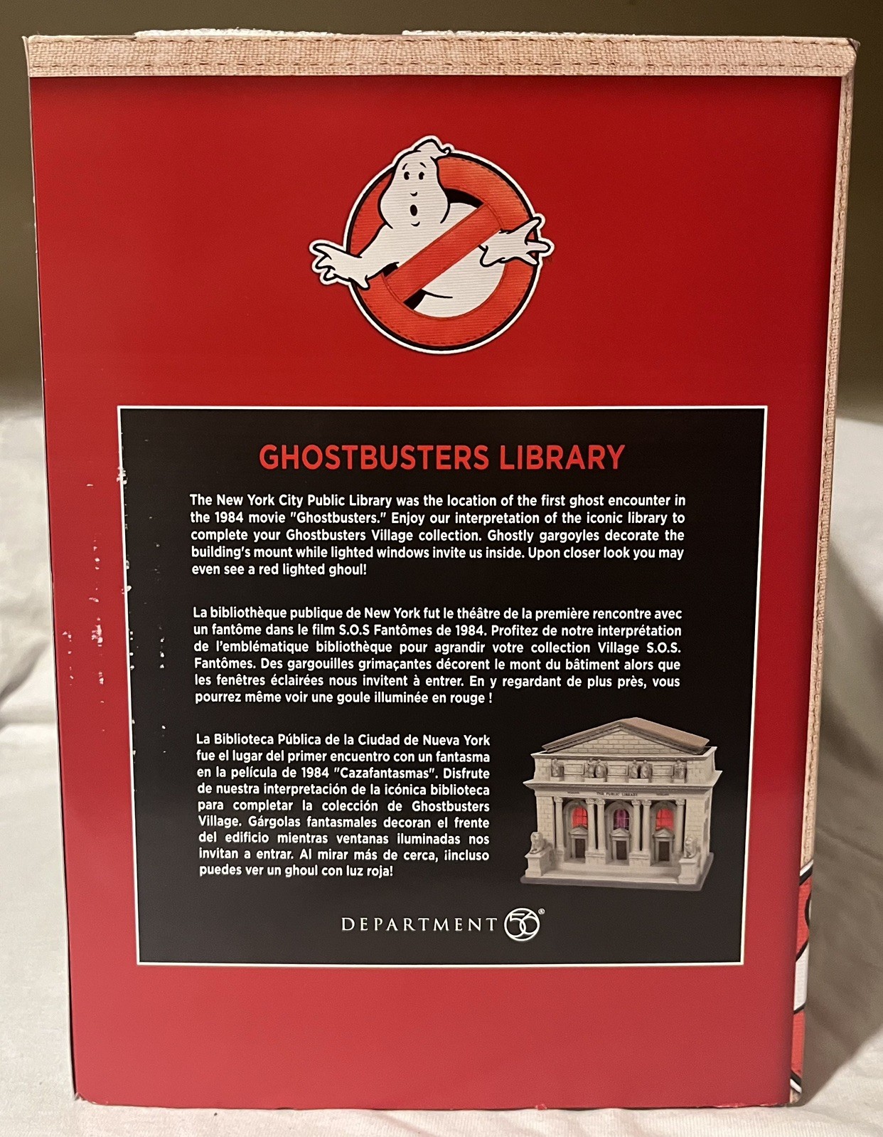 Department 56 GHOSTBUSTERS LIBRARY Lighted EX COND. HALLOWEEN Dept. 2023