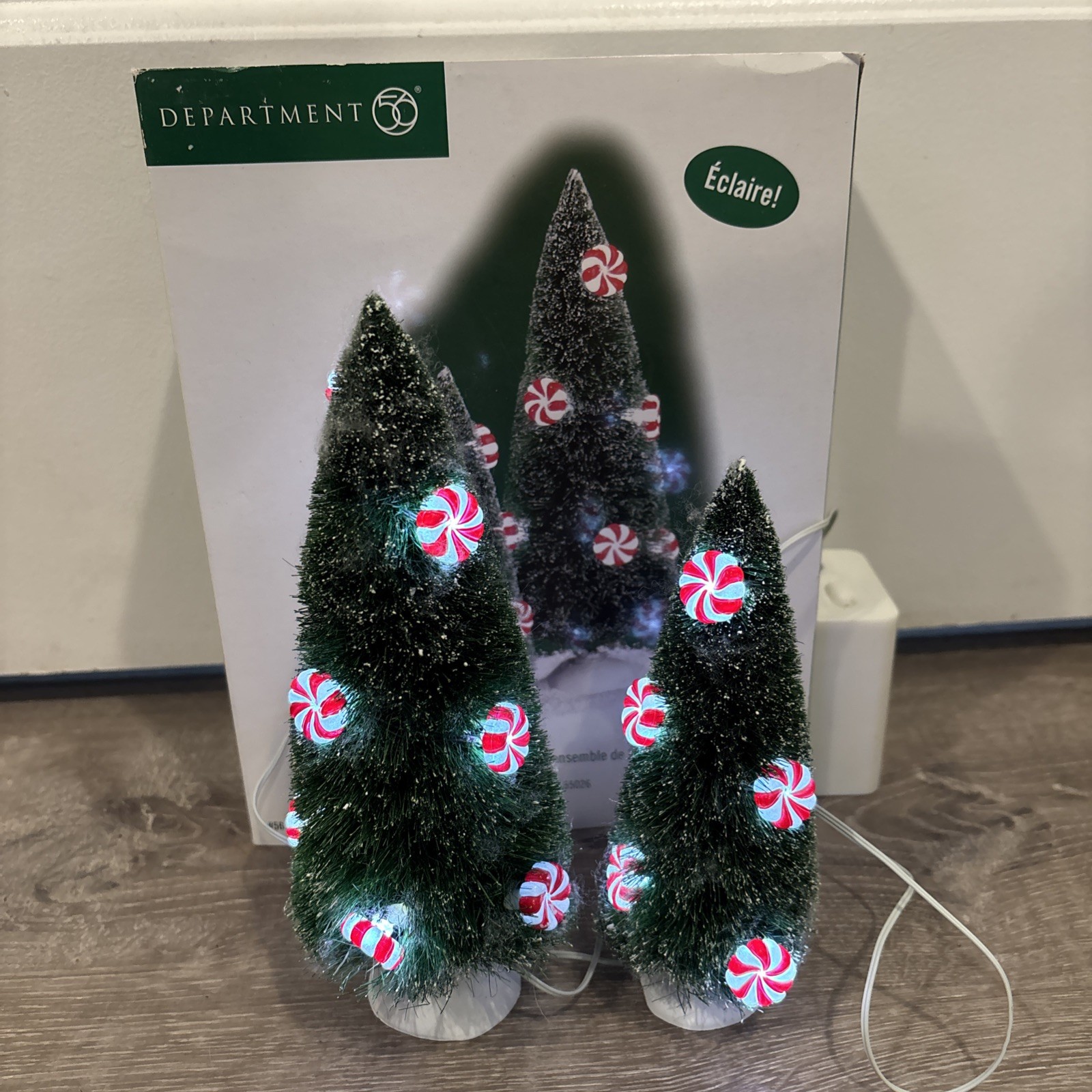 Department 56 Village Lighted Peppermint Trees Accessory