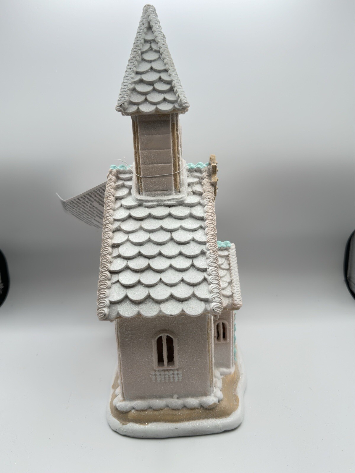 Raz Imports 16″ Lighted Pastel Pink Blue Gingerbread House Victorian