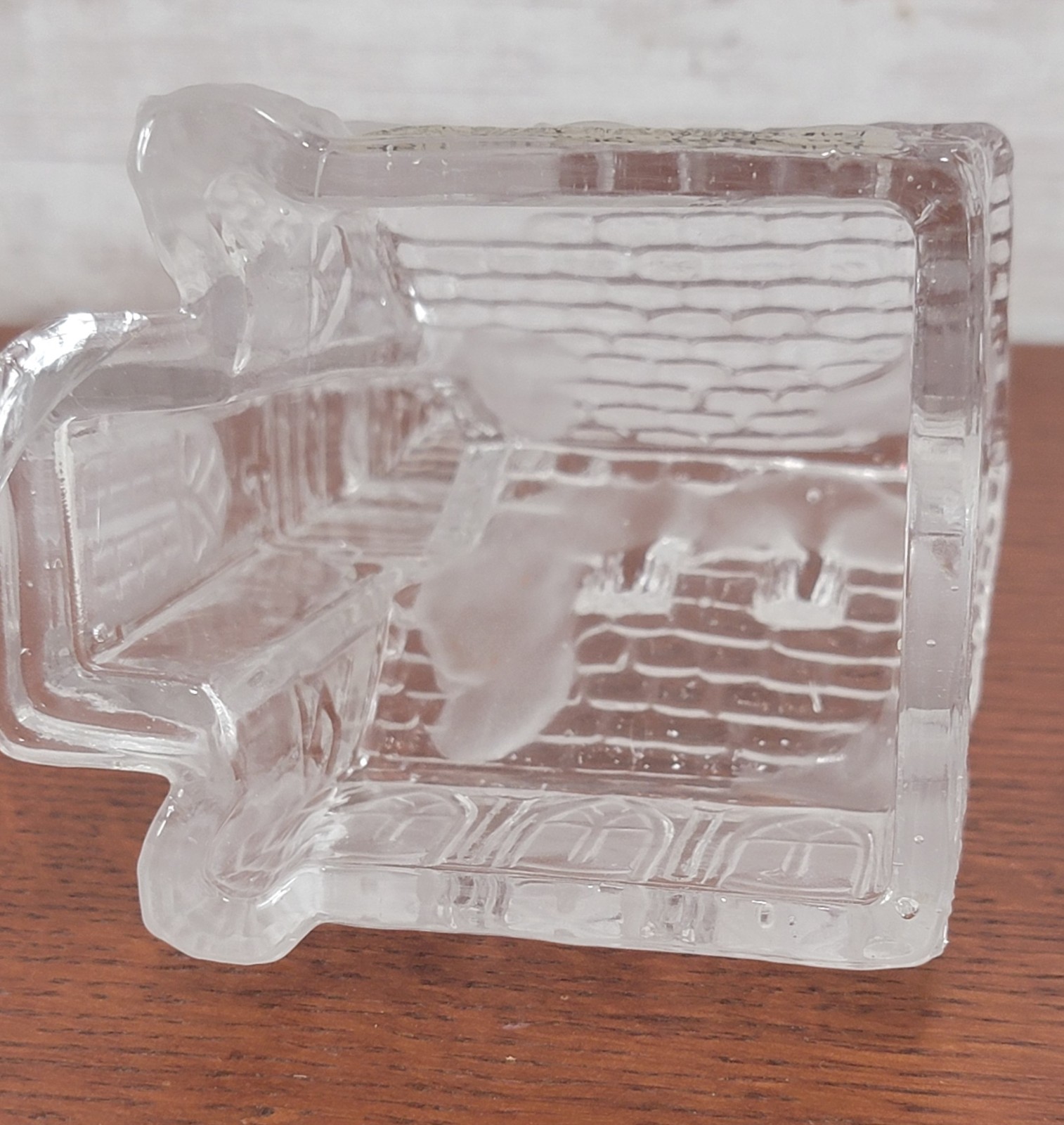 3 Vintage Clear Glass Christmas Village Buildings Church Storefront Houses