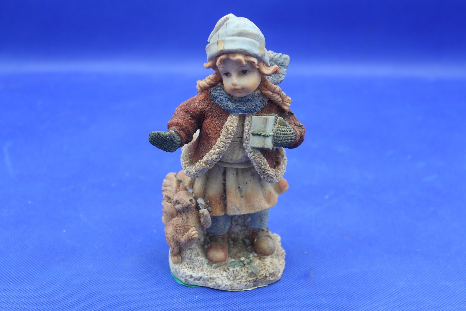 K’s Collection Christmas Snow Girls Squirrels Resin Figures 1980’s Vintage