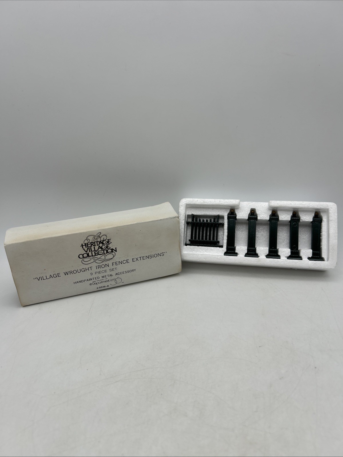 Vtg Dept 56 Heritage Village – Wrought Iron Fence Extensions – 9 Pc Set