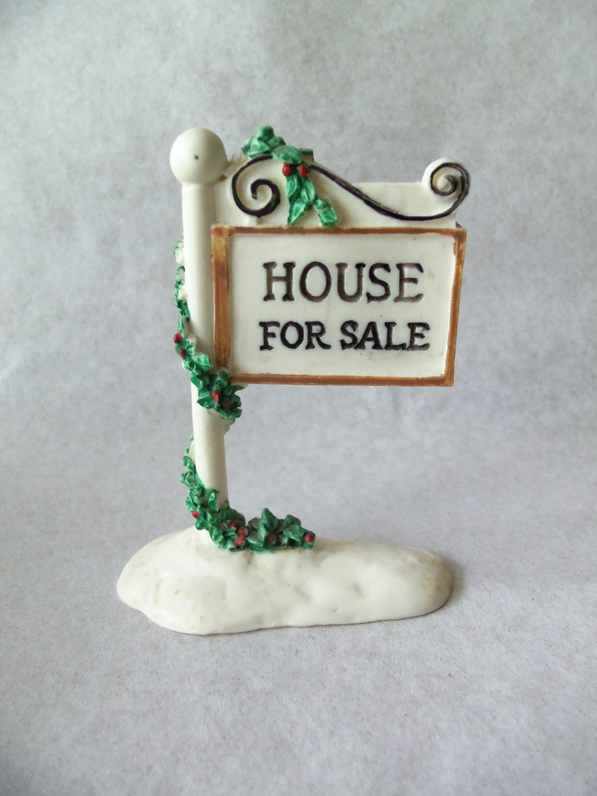 Vtg House For Sale Sign Christmas Village Accessory! TAIWAN! PLASTIC! TWO SIDED