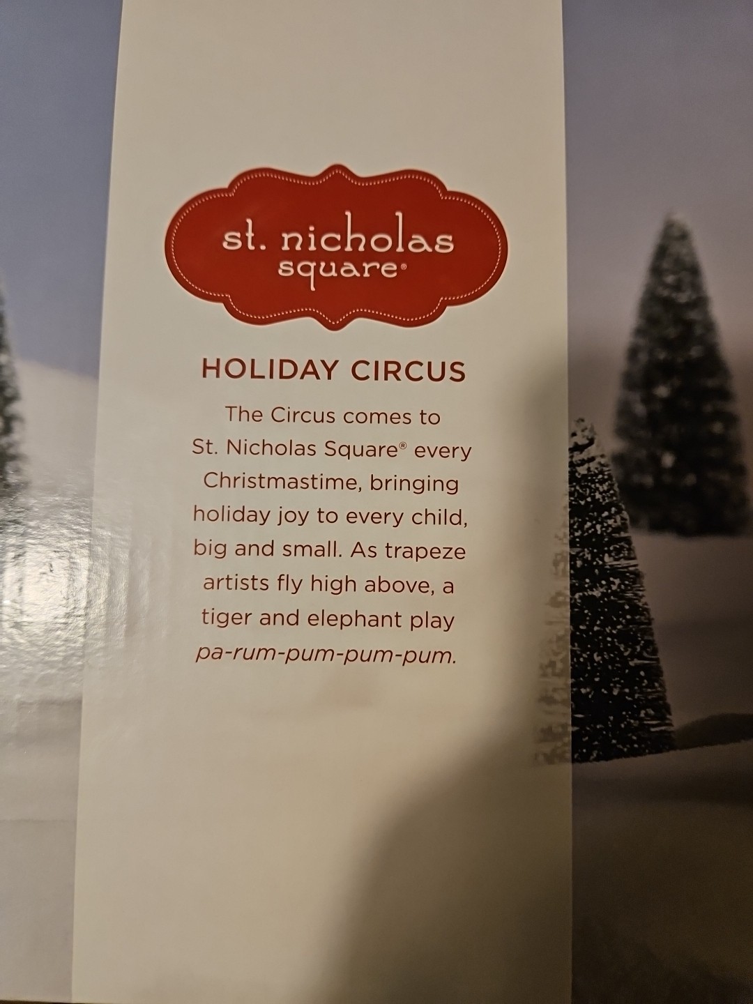 St. Nicholas Square LED Musical Holiday Circus NEW IN BOX MUSIC MOTION