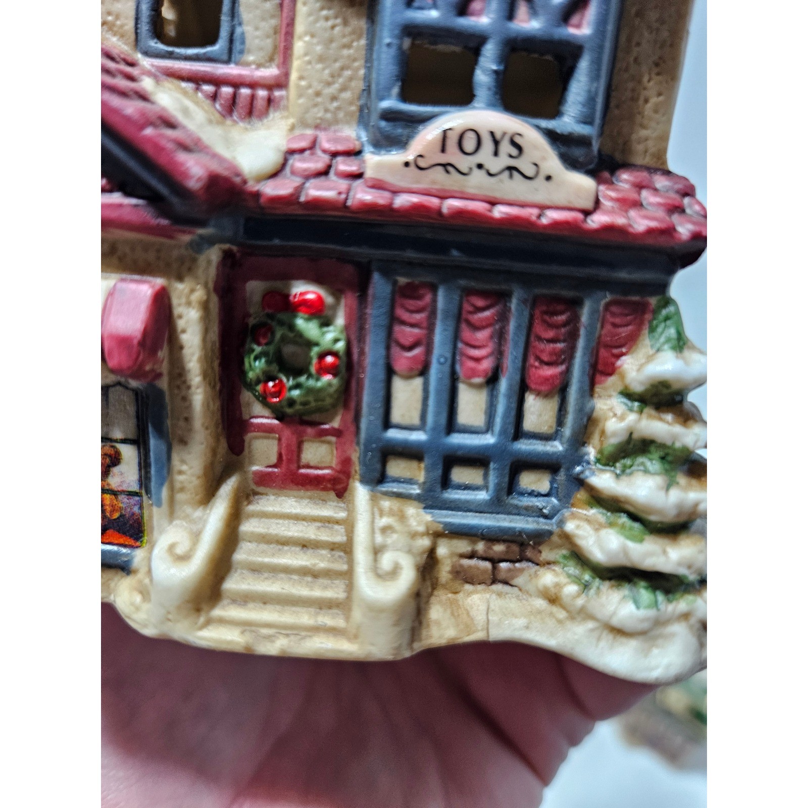 Mervyns Village Square Miniature House Set Multicolor 1993 5-Piece Lighted