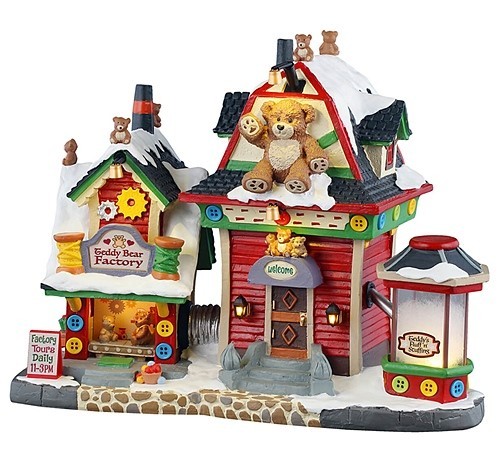 Lemax Teddy Bear Factory w/Adapter #55312 BRAND NEW Free Shipping