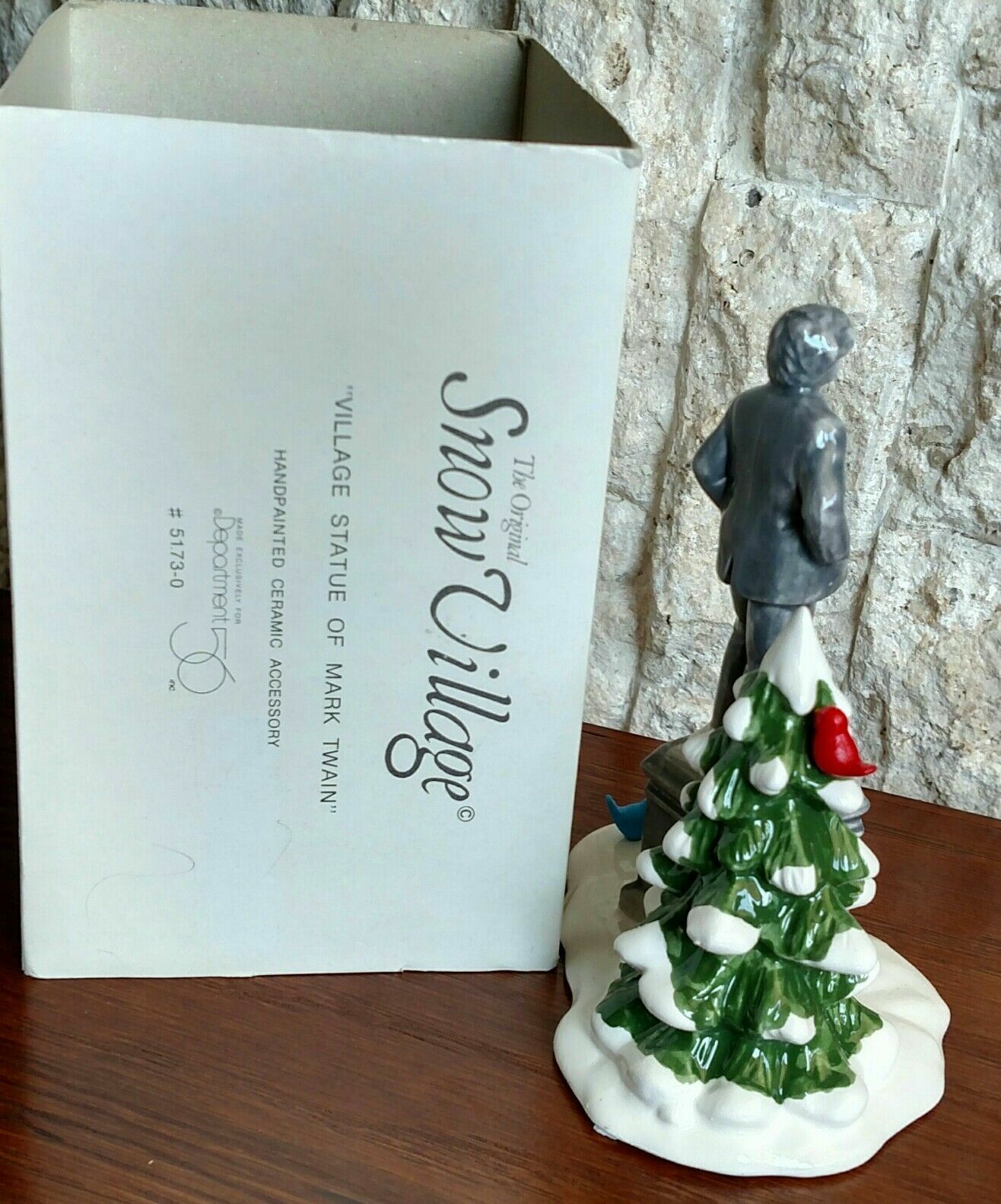 Statue Of Mark Twain #51730 Snow Village Department 56 -BUYER GUARANTEE